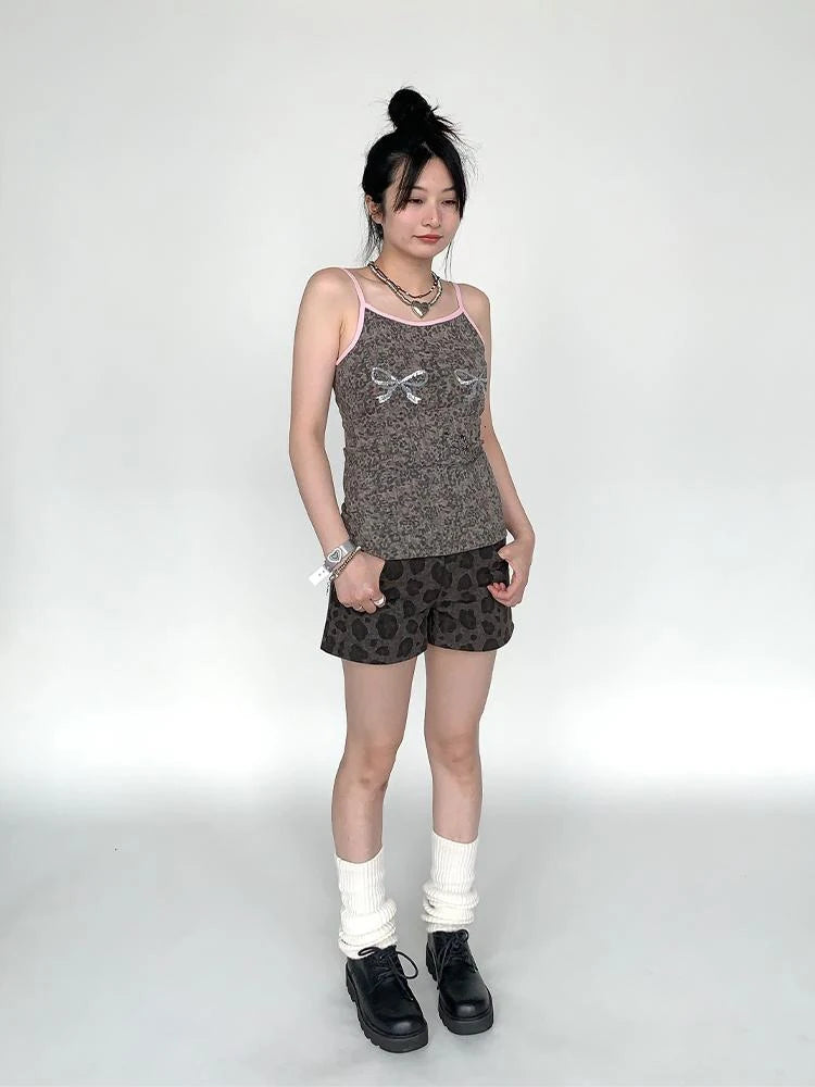 Low-Rise Y2K Cheetah Shorts For Women