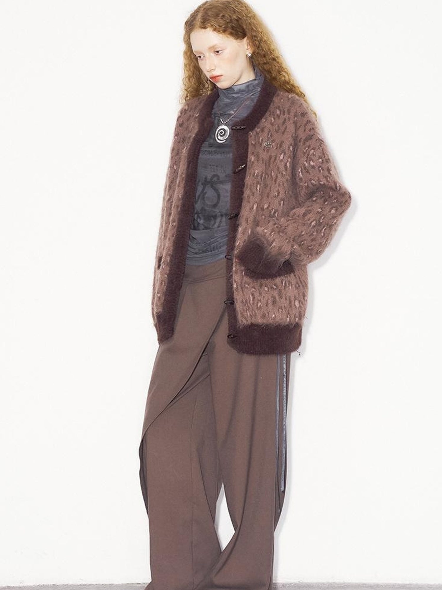 DIDDI MODA Low Waist Flared Pants With Layered Flap Design