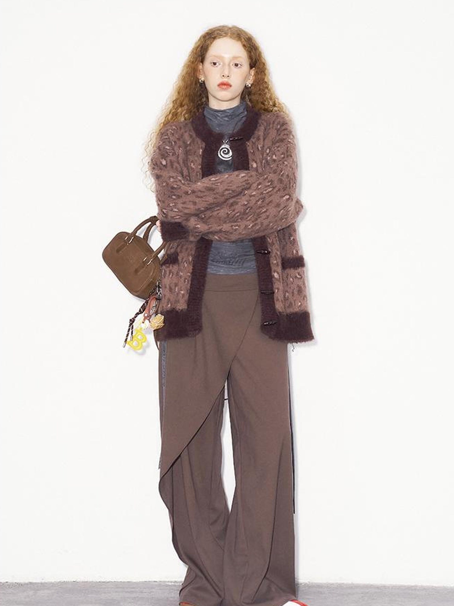 DIDDI MODA Low Waist Flared Pants With Layered Flap Design