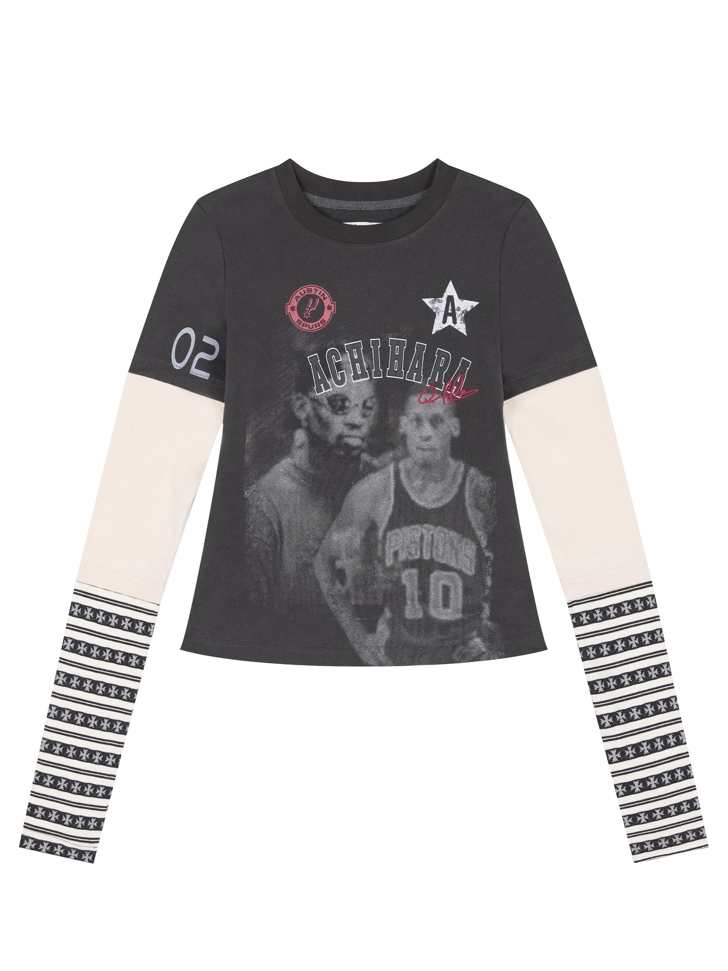 Rodman Inspired Slim Fit Basketball Tee Long Sleeve Layering Top