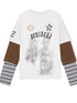 Rodman Oversized Jersey Tee V Neck T Shirt Long Sleeve