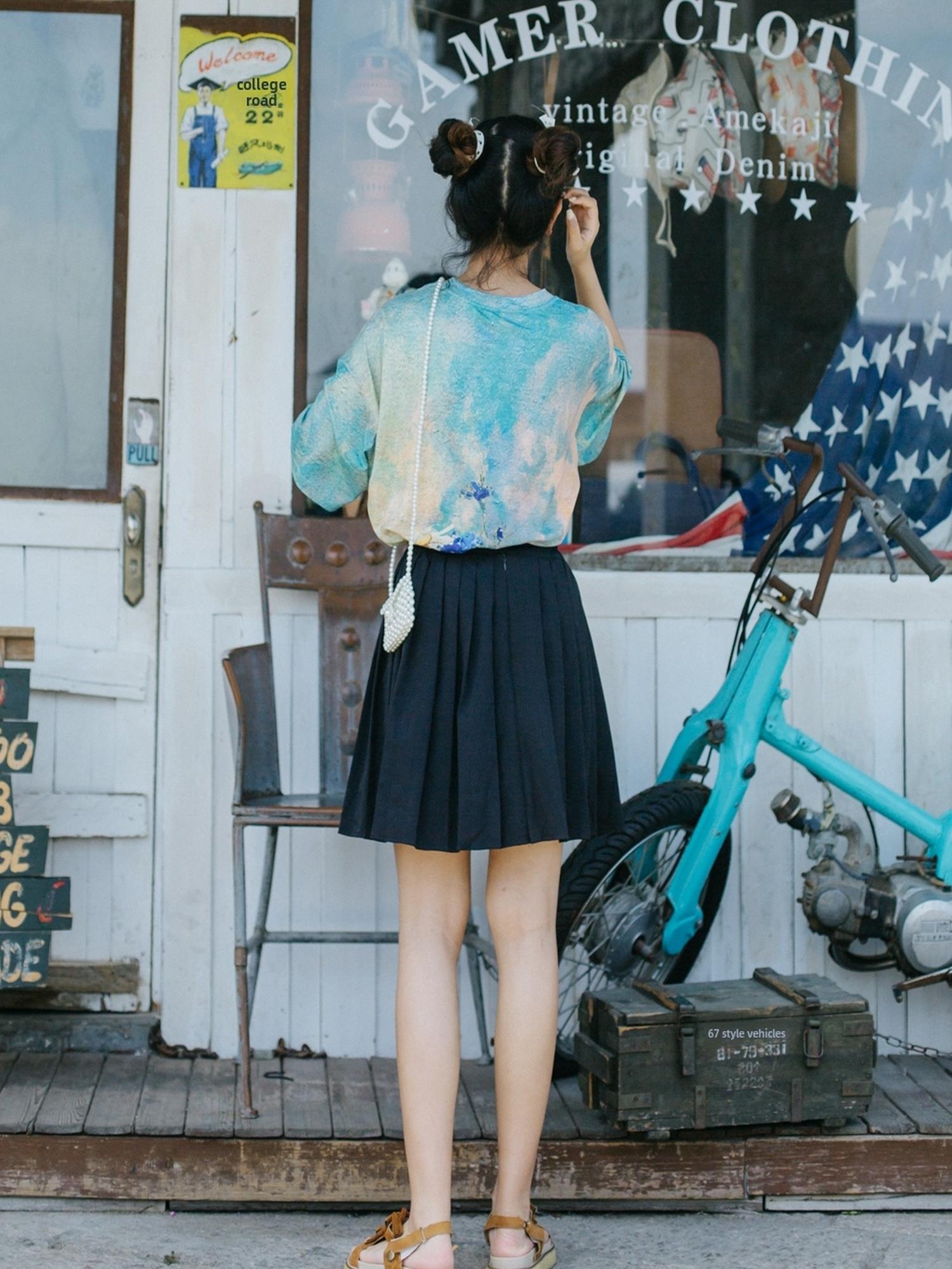 Sweet Mi Meow Retro Vintage Print Summer Tee Free Size