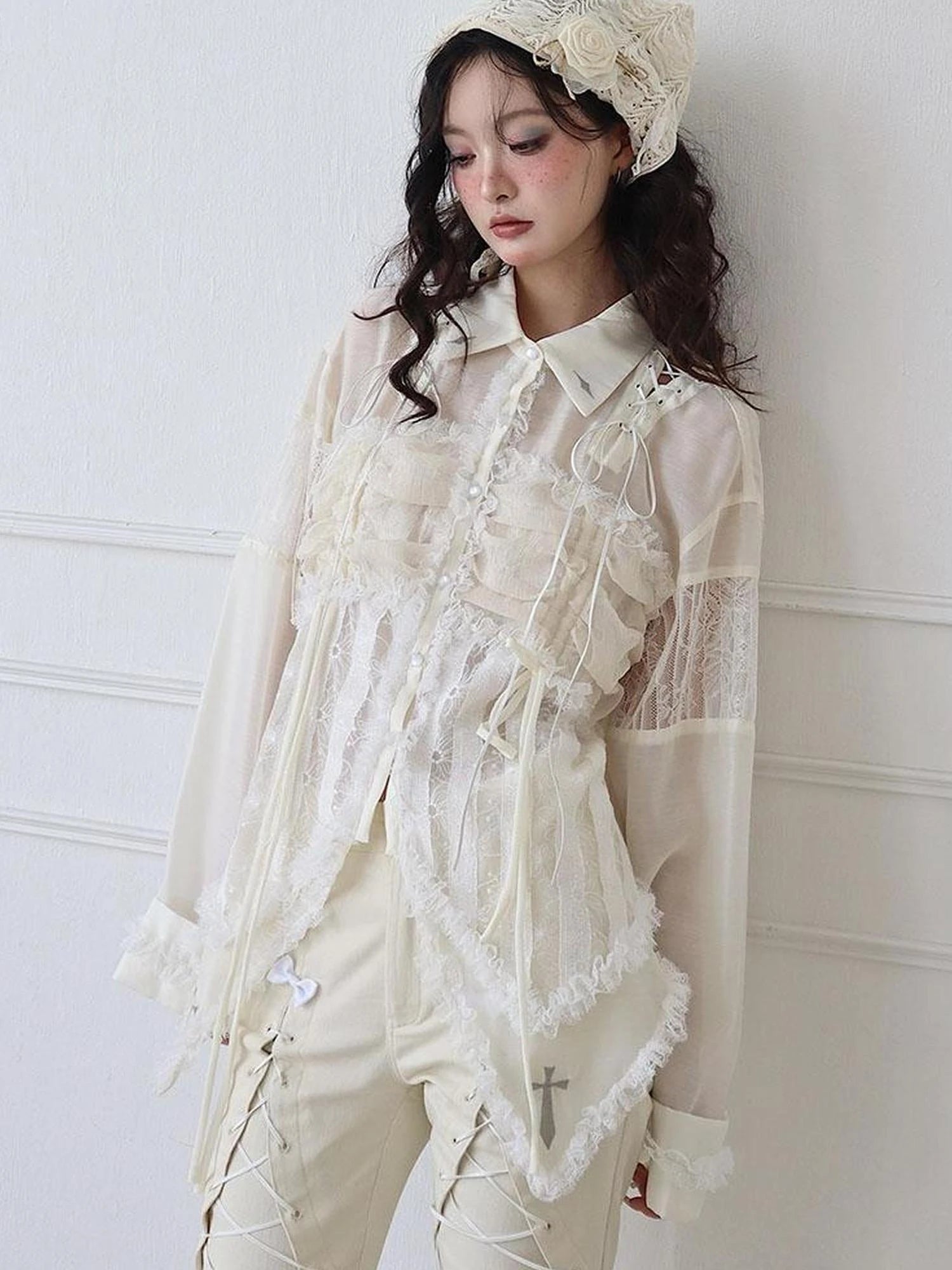 Mesh Chiffon Industrial Minimalist Oversized Shirt