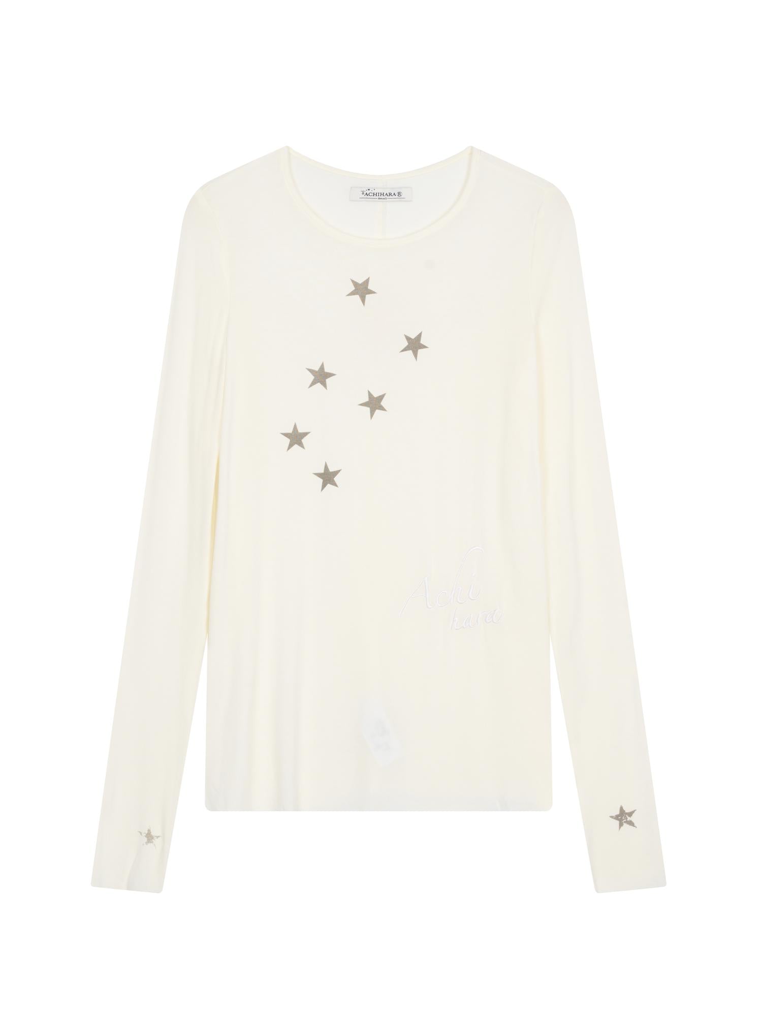 Achihara Starry Sunscreen Print Knit Tee