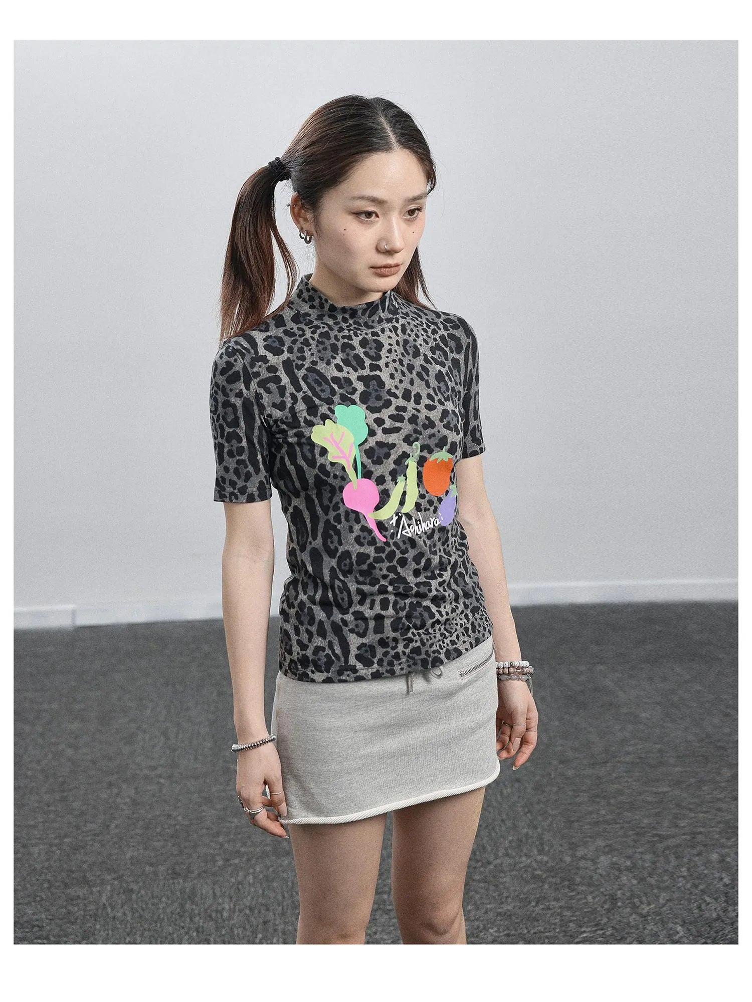 Summer Leopard Print Silk Blouse