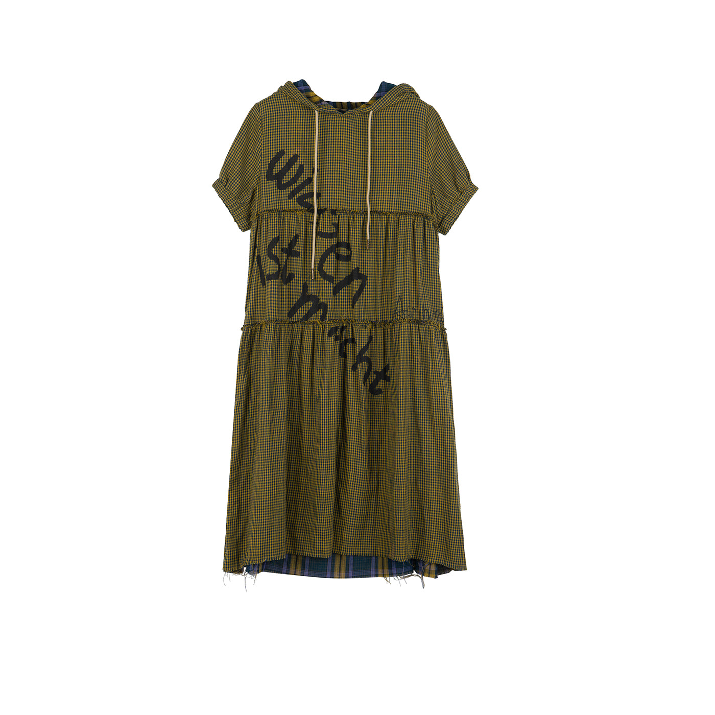 Achihara Reversible Plaid Trim Vintage A Line Dress For Summer Fall