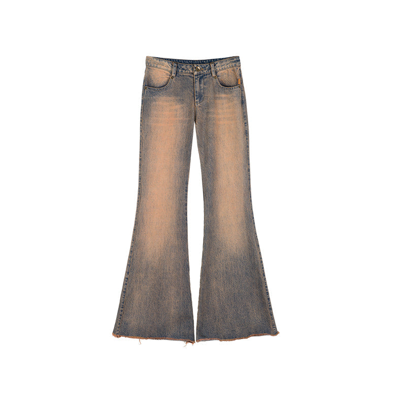 Achihara Vintage Distressed Flare Jeans For Women