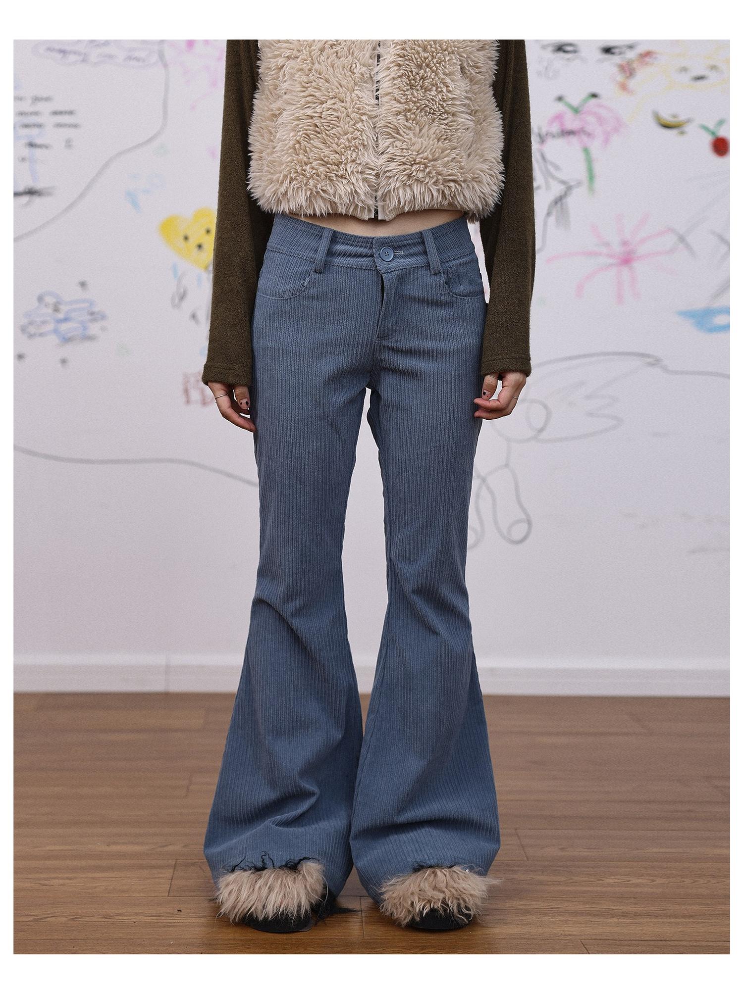 Achihara Autumn Wide Leg Corduroy Pants