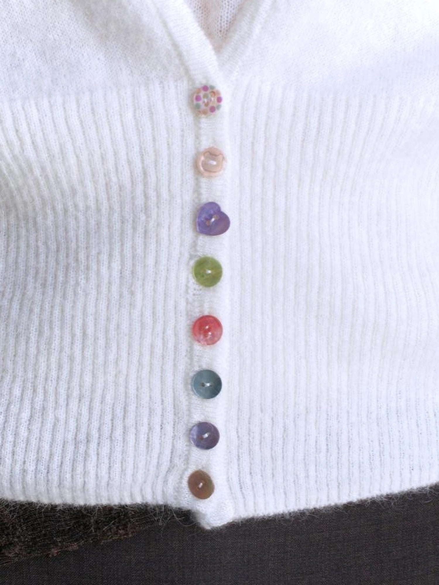 Mito de dar Colorful Button Alpaca Halter Cardigan