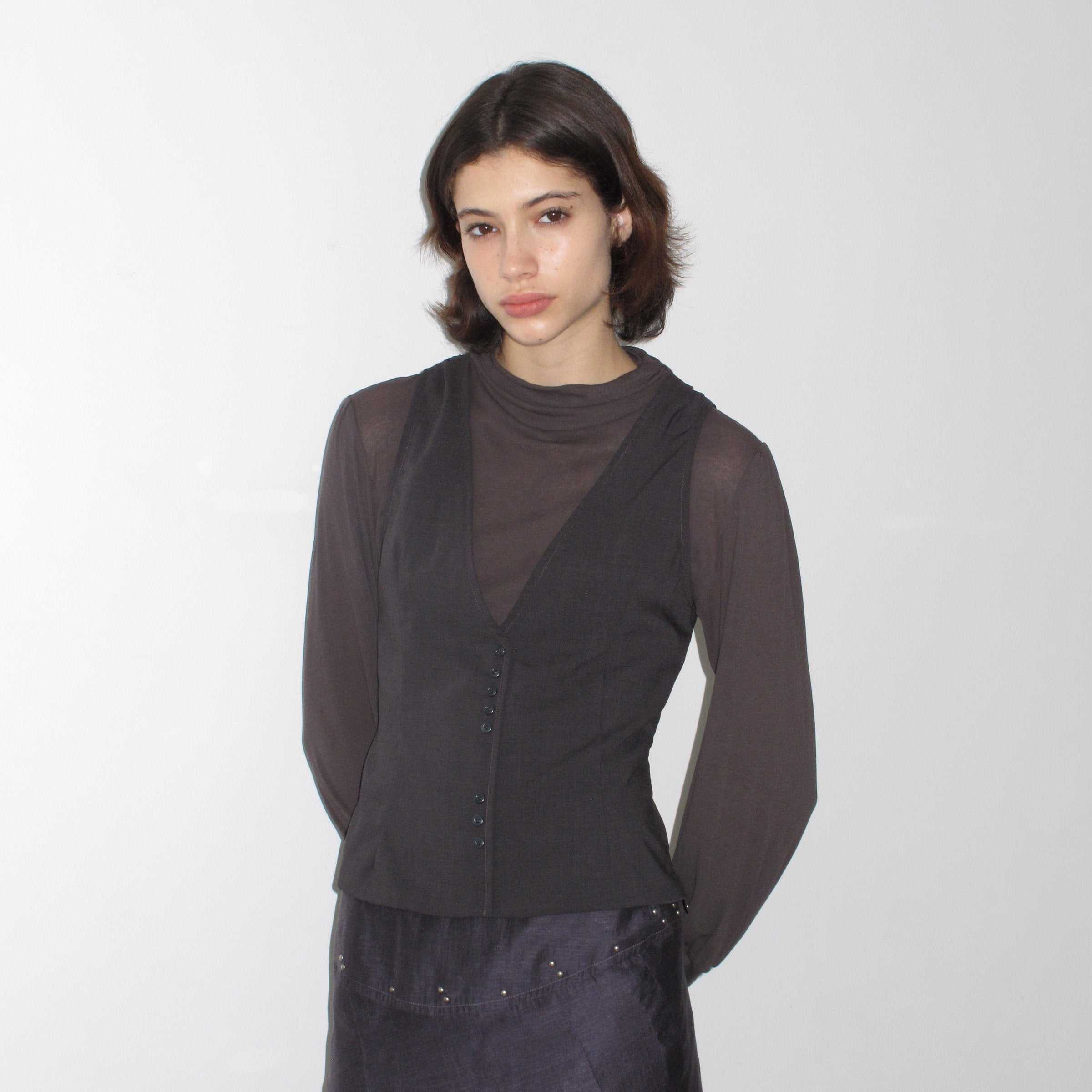 Mito_de_dar_Faux_Two_Piece_Button_Vest_Slim_Knit_Women&