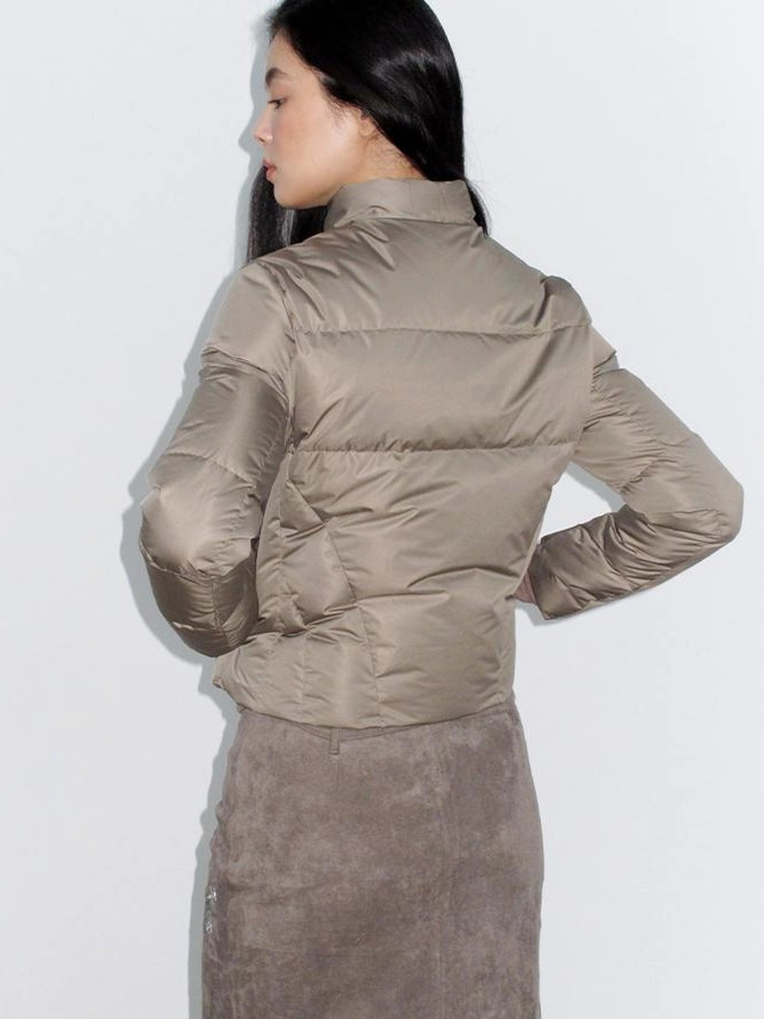 Mito de dar Hourglass Short Down Jacket With Fox Fur Scarf