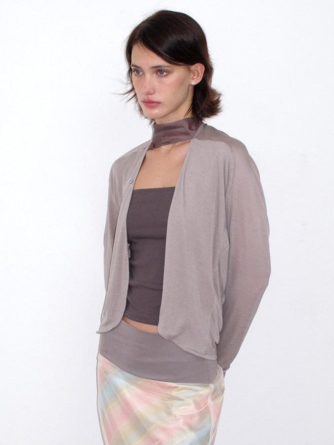 Mito de dar Lightweight Curved No Button Knit Cardigan Women&