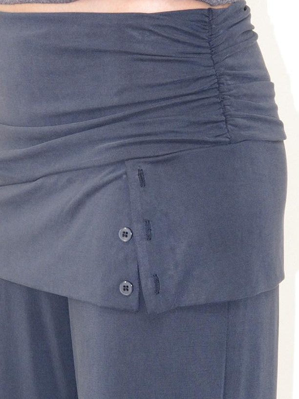Mito de dar Mist Blue Pleated Wrap Waist Button Detail Women&