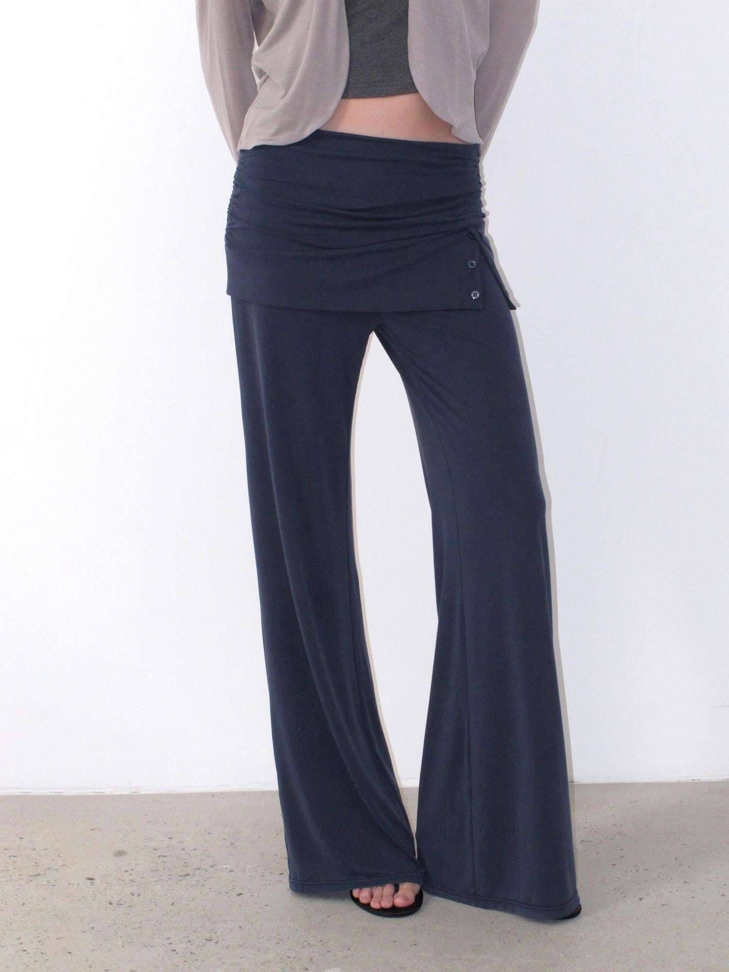Mist Blue Pleated Wrap Waist Women&