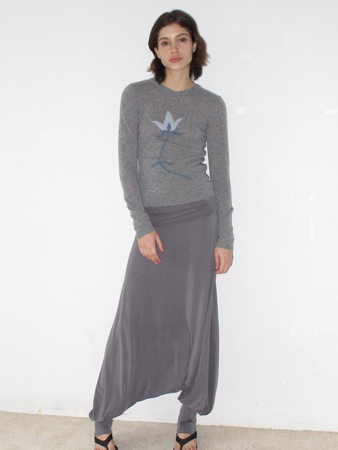 Mito de dar Mist Gray Double Layer Pleated Wide Leg Women&