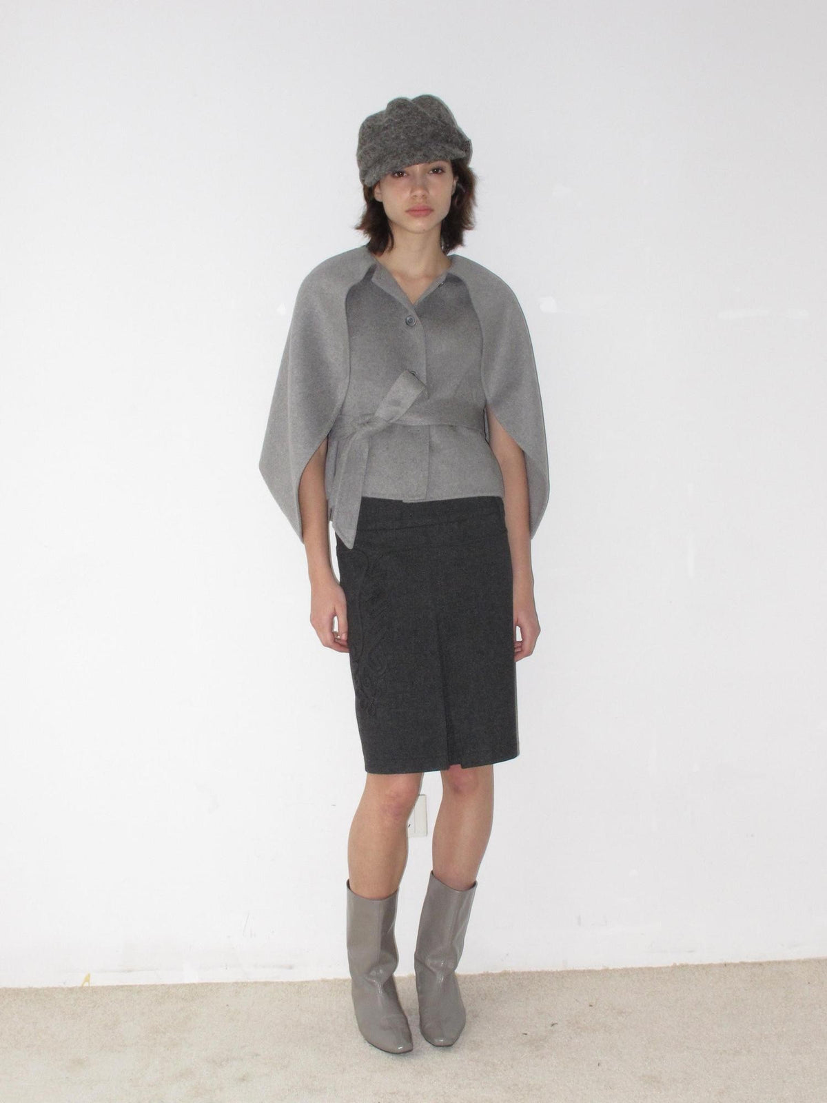 Mito de dar Pleated Metal Button Wool Blend Women&