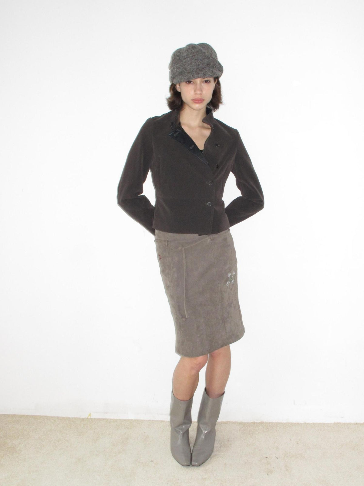 Mito de dar Pleated Metal Button Wool Blend Women&