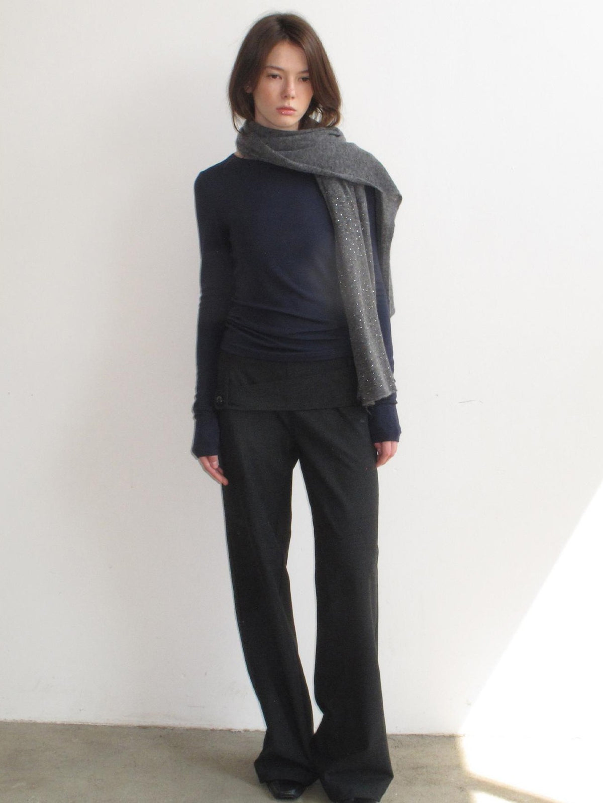 Mito de dar Rhinestone Knit Alpaca Wool Women&