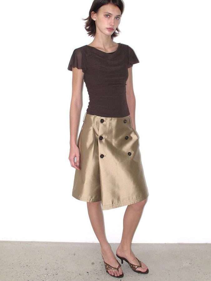 Mito de dar Round Neck Flutter Sleeve Slim Women&