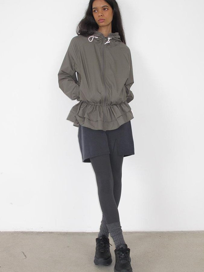 Mito de dar Ruffle Hem Drawstring Hooded Upf50+ Lightweight Women&