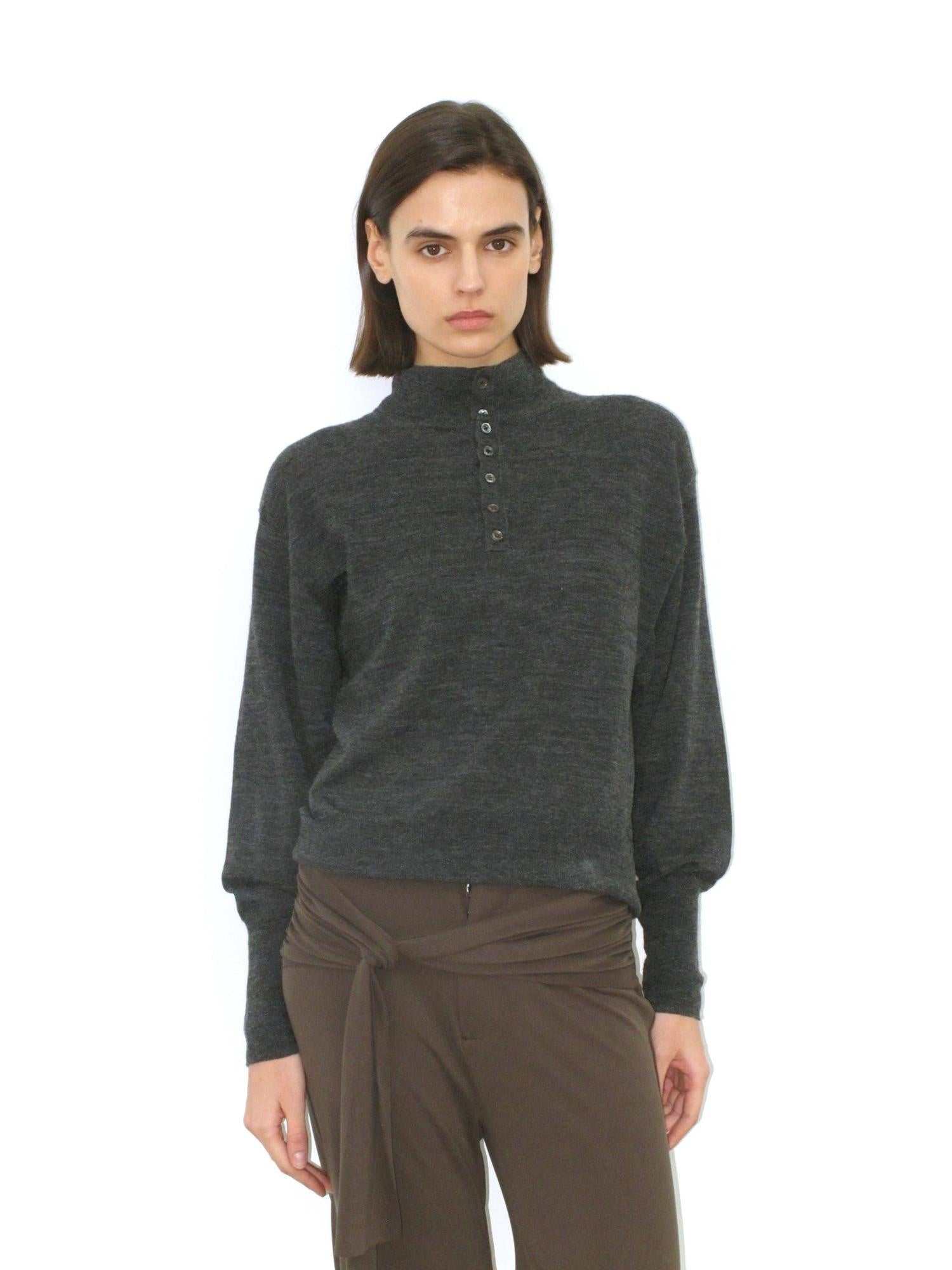 Mito de dar Soft Pure Merino Casual Loose Batwing Stand Collar Button Knit Women Sweater
