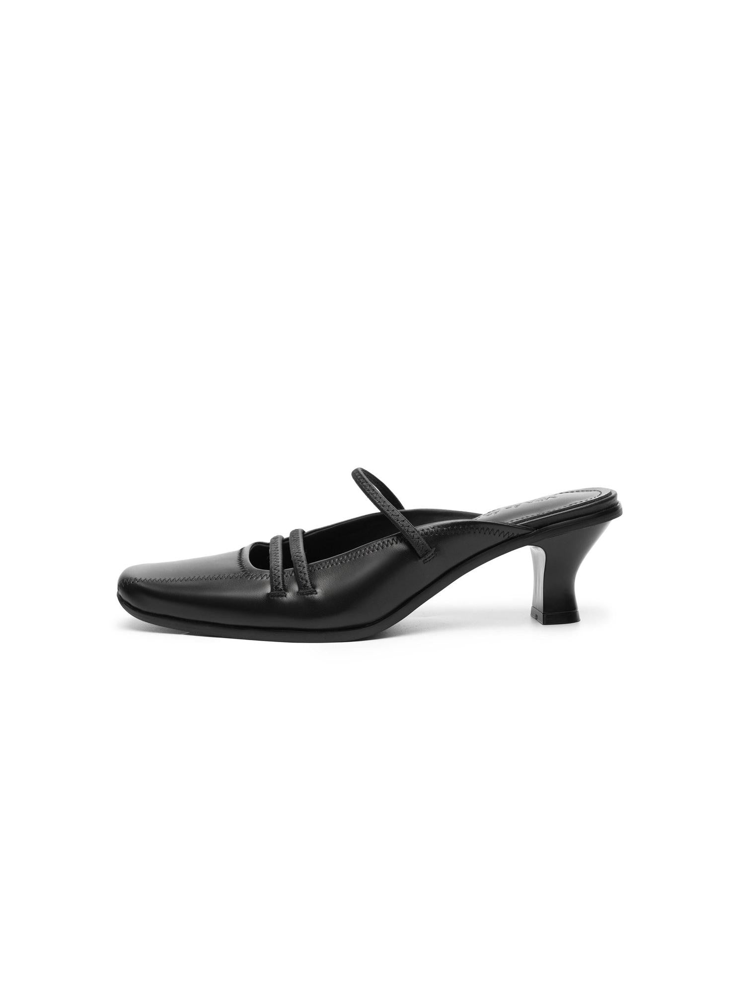 Mito de dar Square Toe Mary Jane Mule Triangle Stitch Women&