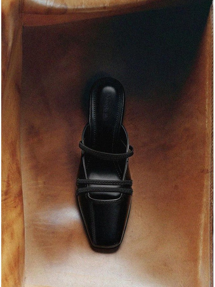 Mito de dar Square Toe Mary Jane Mule Triangle Stitch Women&