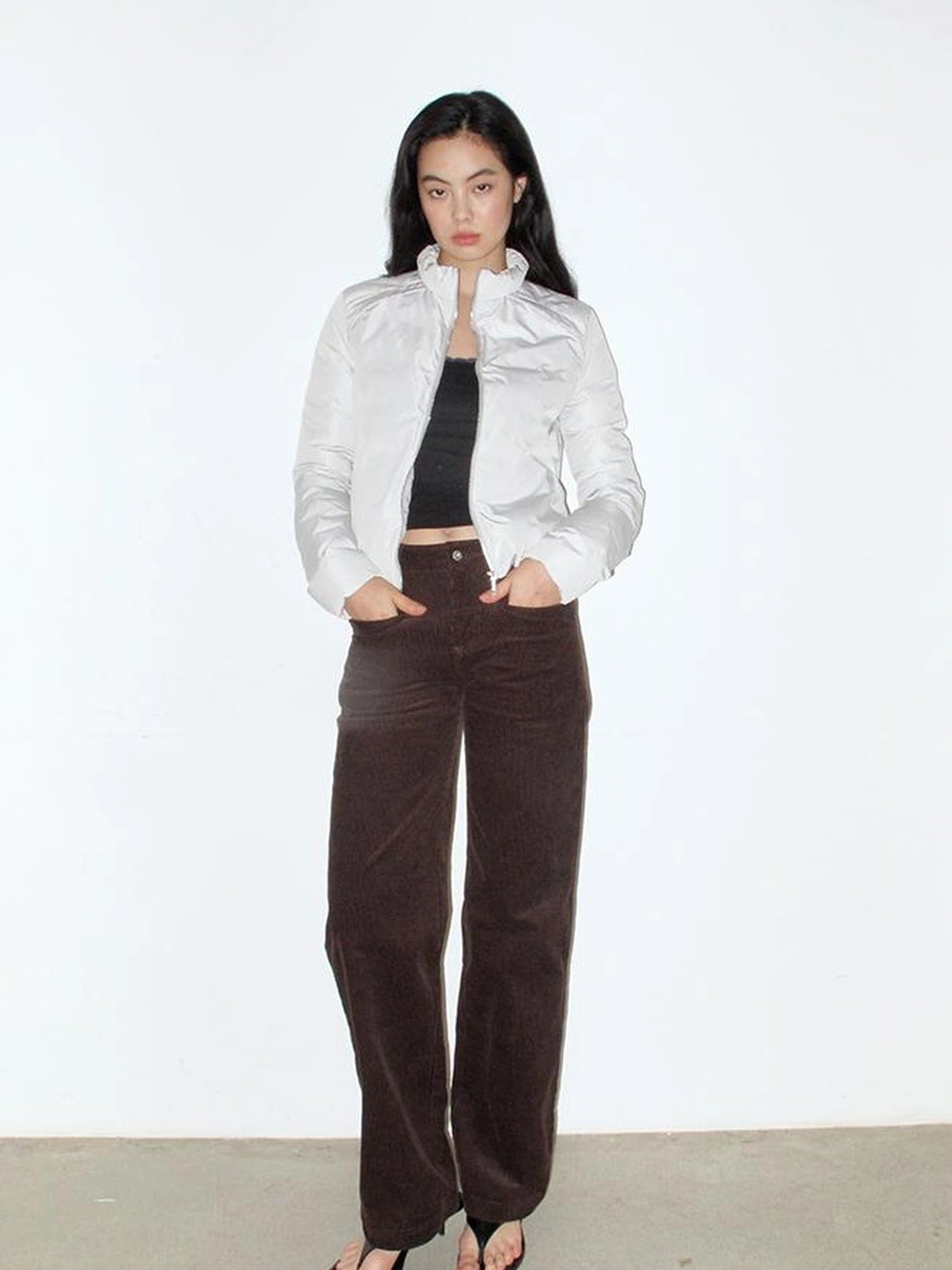 Mito de dar Straight Leg Corduroy Pants With Front Pockets