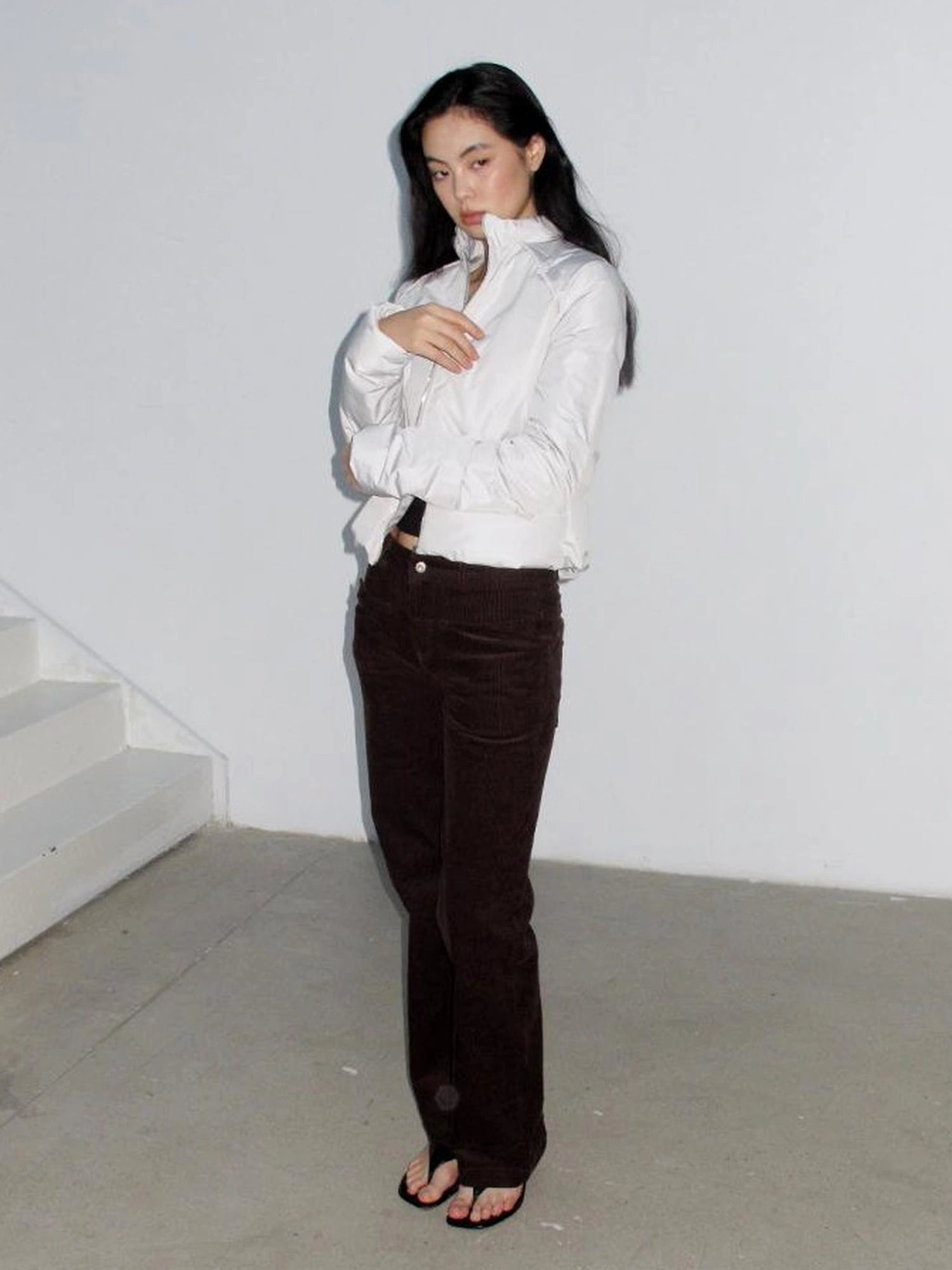 Mito de dar Straight Leg Corduroy Pants With Front Pockets