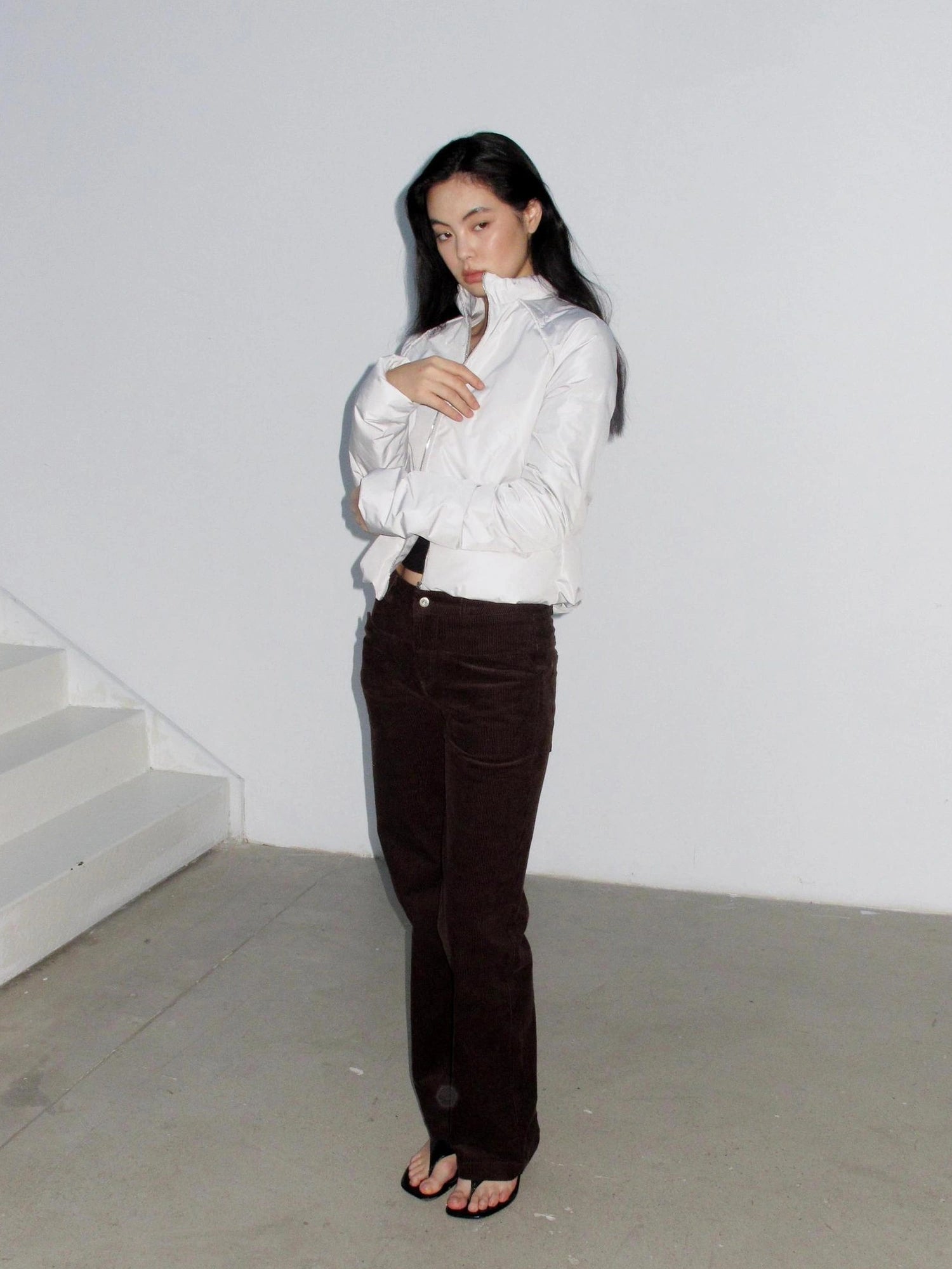 Mito de dar Straight Leg Corduroy Pants With Front Pockets