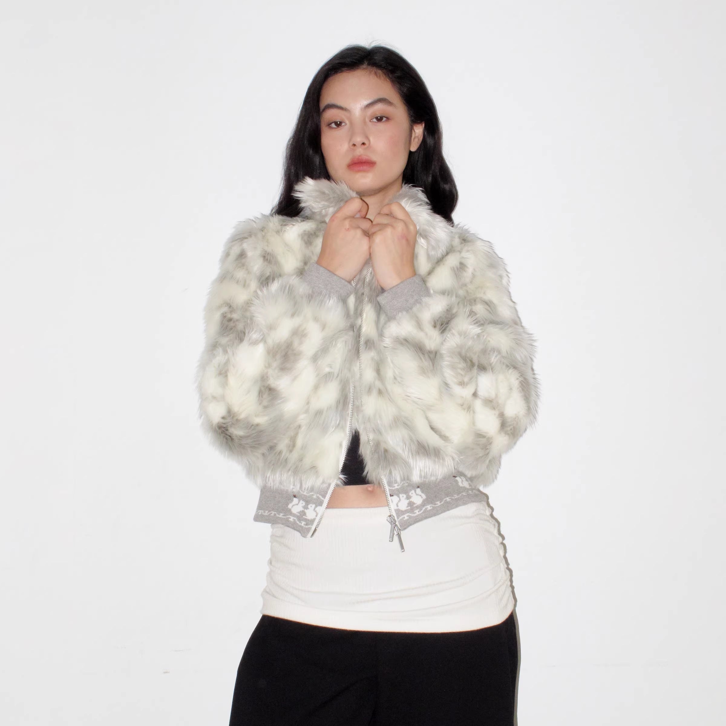 Mito_de_dar_Warm_Eco_Faux_Fur_Colorblock_Short_Loose_Ribbed_Hem_Women_Gray_Puffer_Jacket_MISSTT