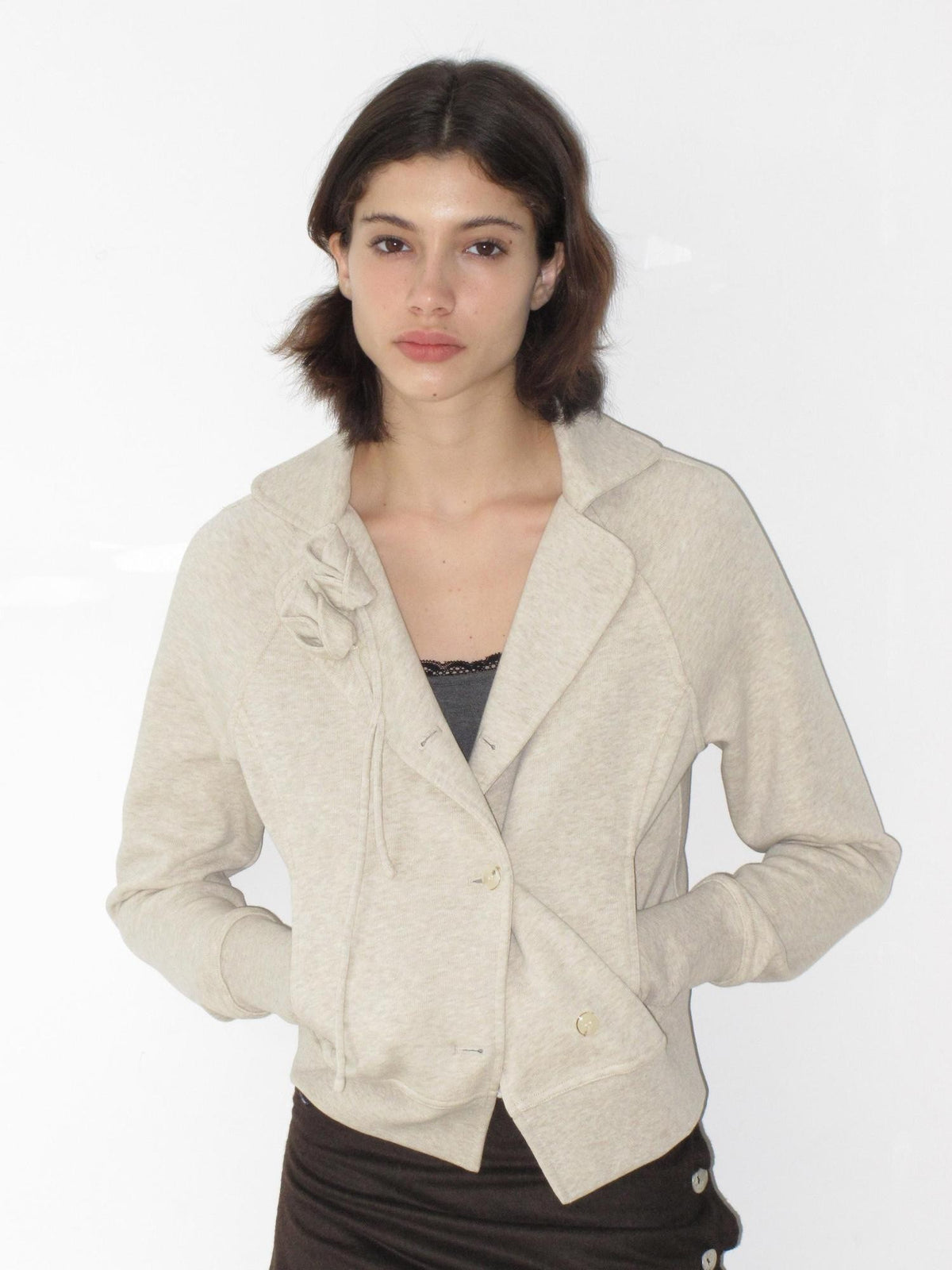 Mito de dar Womens Cotton Handmade Tulip Design Raglan Sleeve Cropped Jackets
