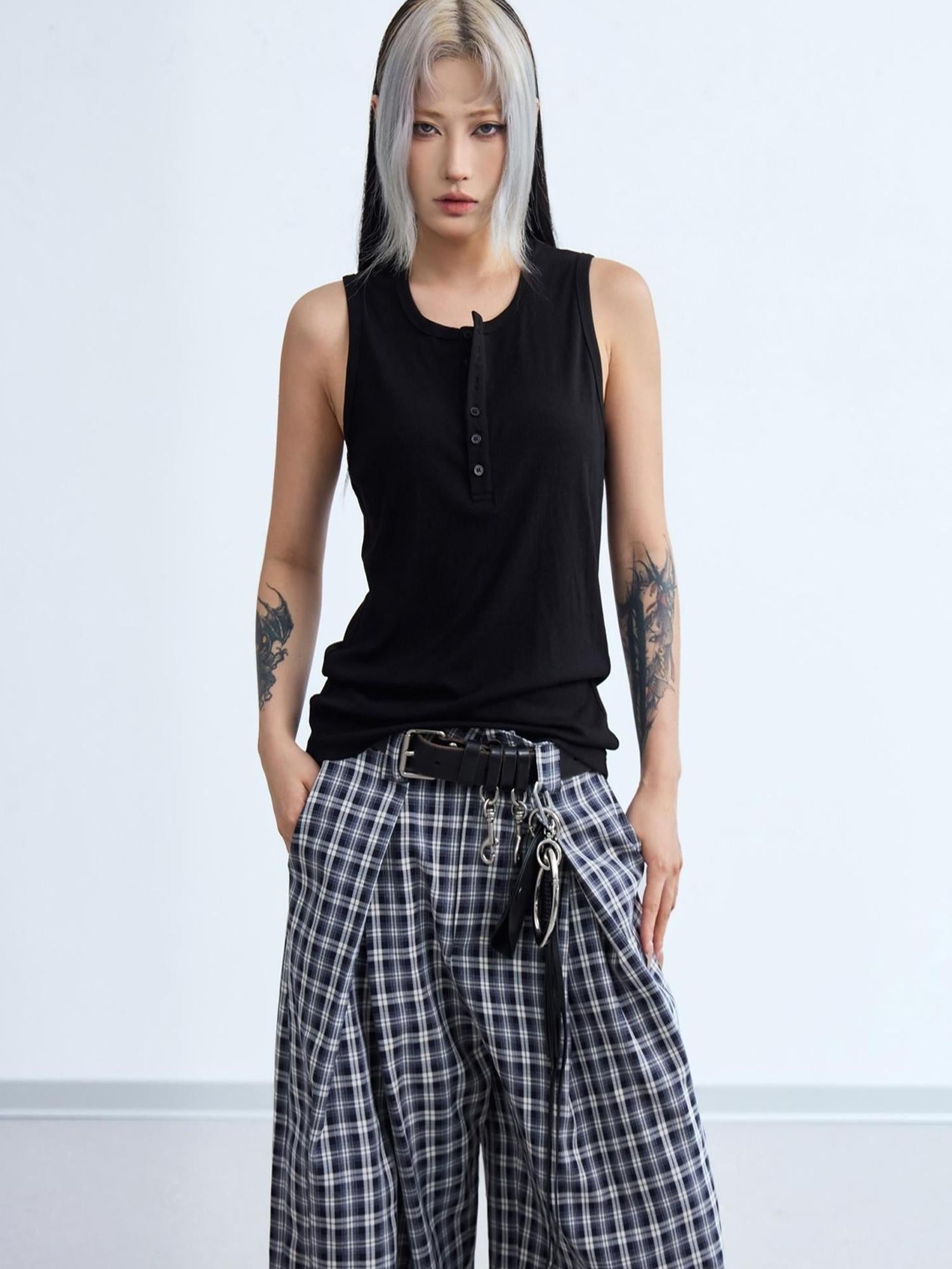 Peoplesense Modal Acetate Slim Sleeveless Vest Solid Breathable Basic Fit