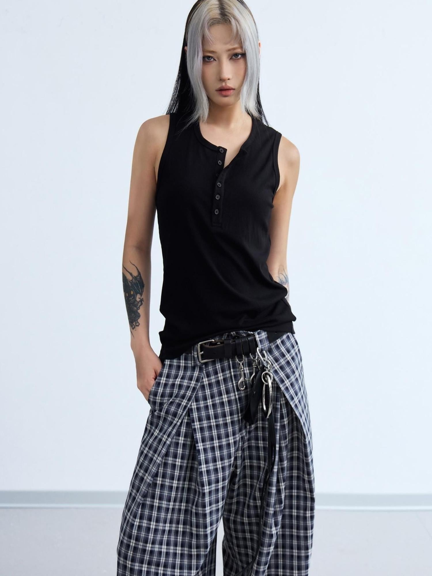 Peoplesense Modal Acetate Slim Sleeveless Vest Solid Breathable Basic Fit