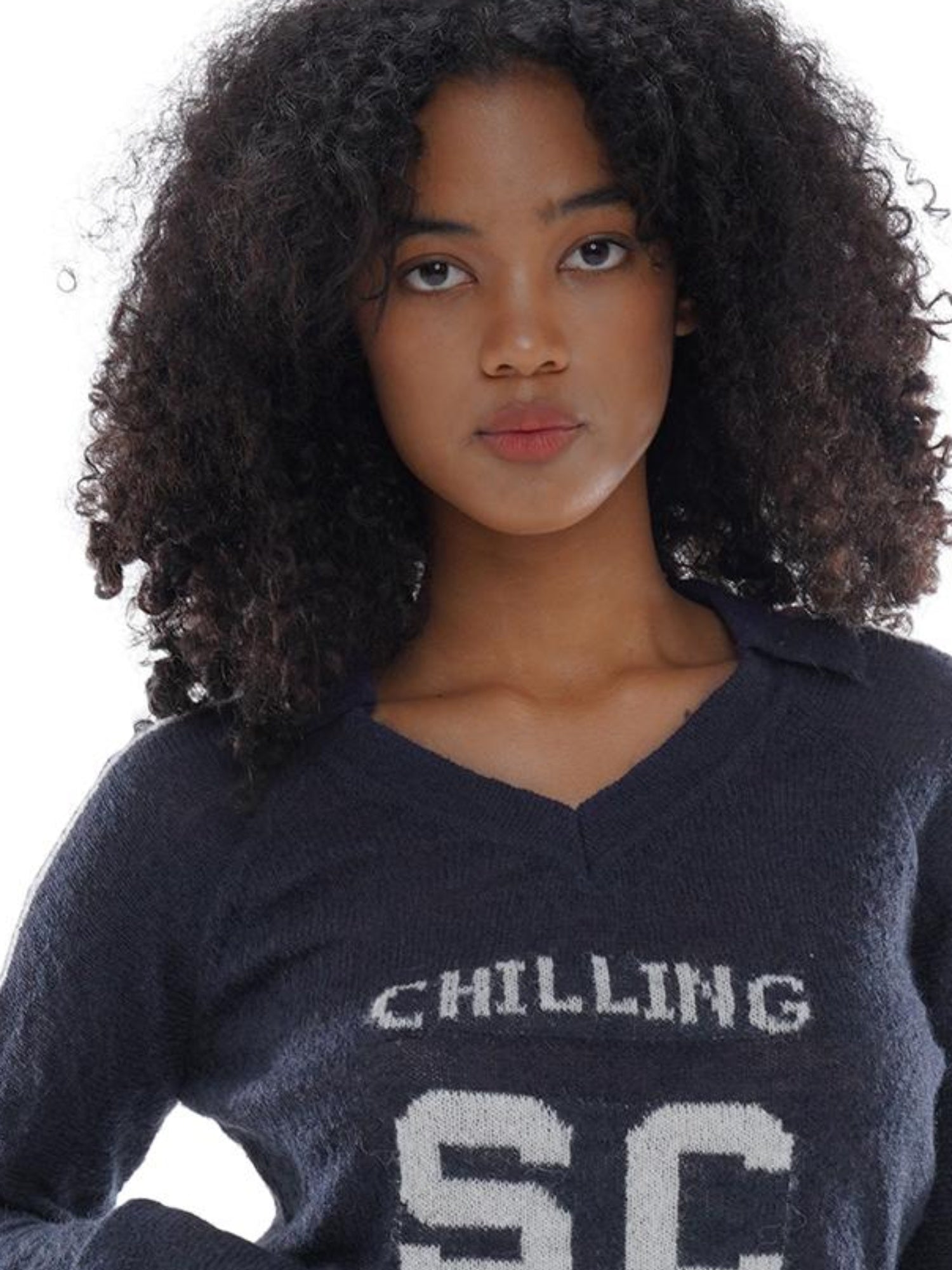 SweetChilling Mohem Sweater American Campus Style Sporty Knit Top