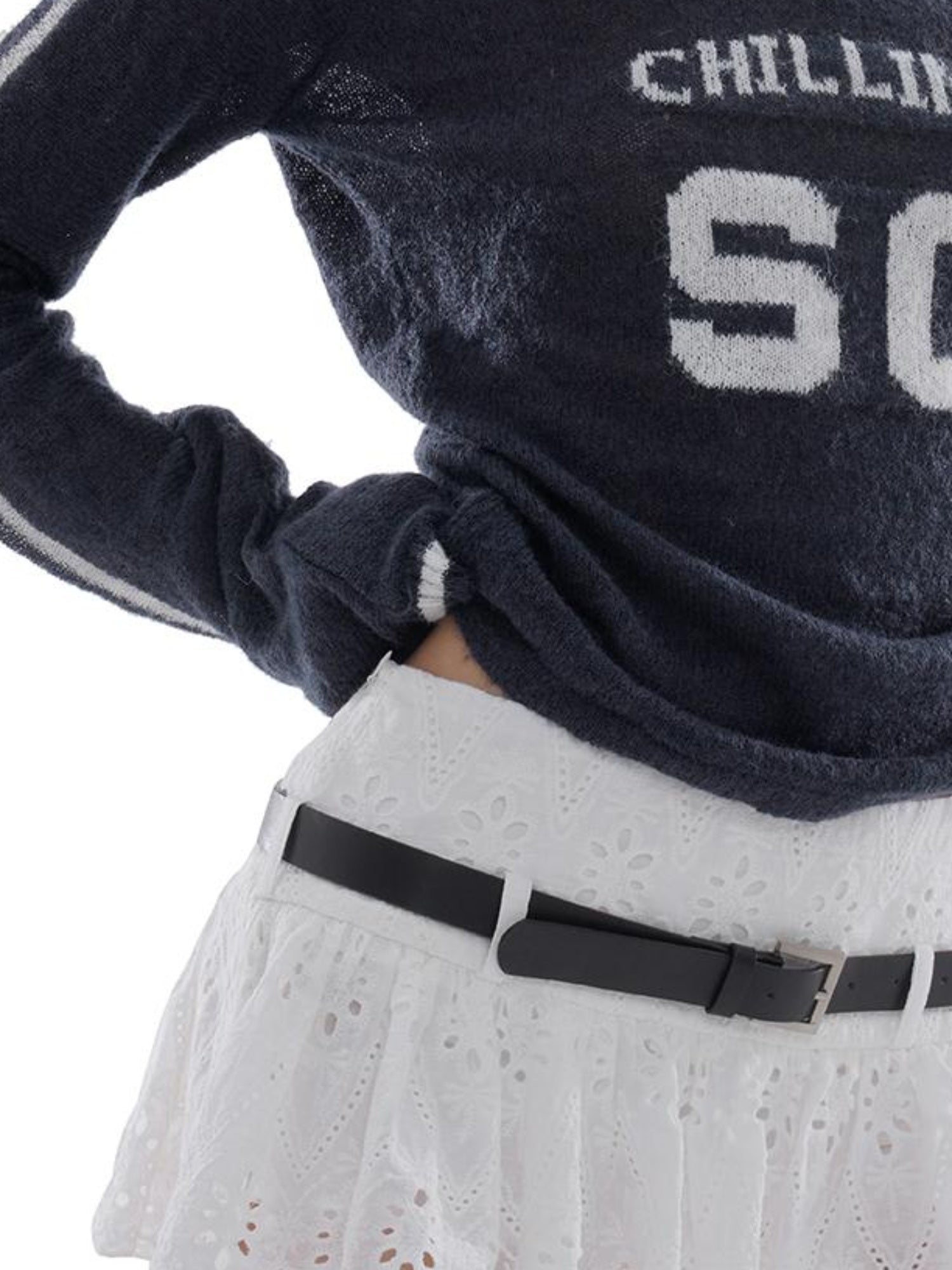 SweetChilling Mohem Sweater American Campus Style Sporty Knit Top
