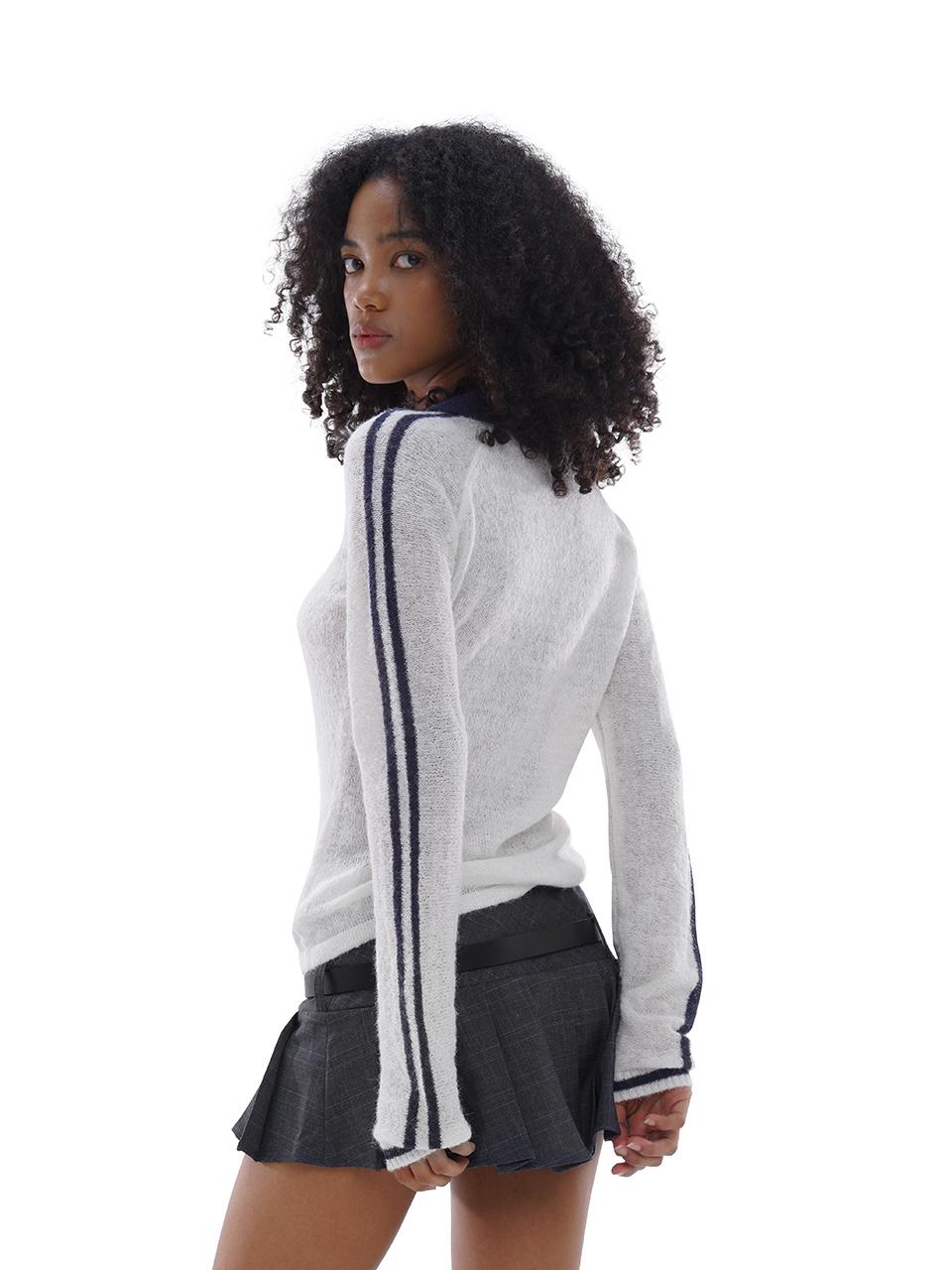 SweetChilling Mohem Sweater American Campus Style Sporty Knit Top