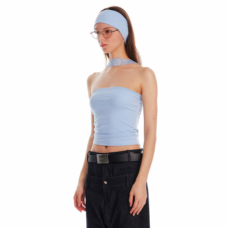 ALINNV STUDIO Lace Halter Top With Detachable Necklace New Colors