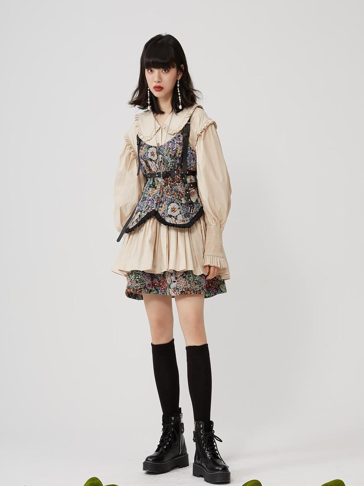 Sweet Mi Moonlit Revolution Lace Shirring Bustier Set