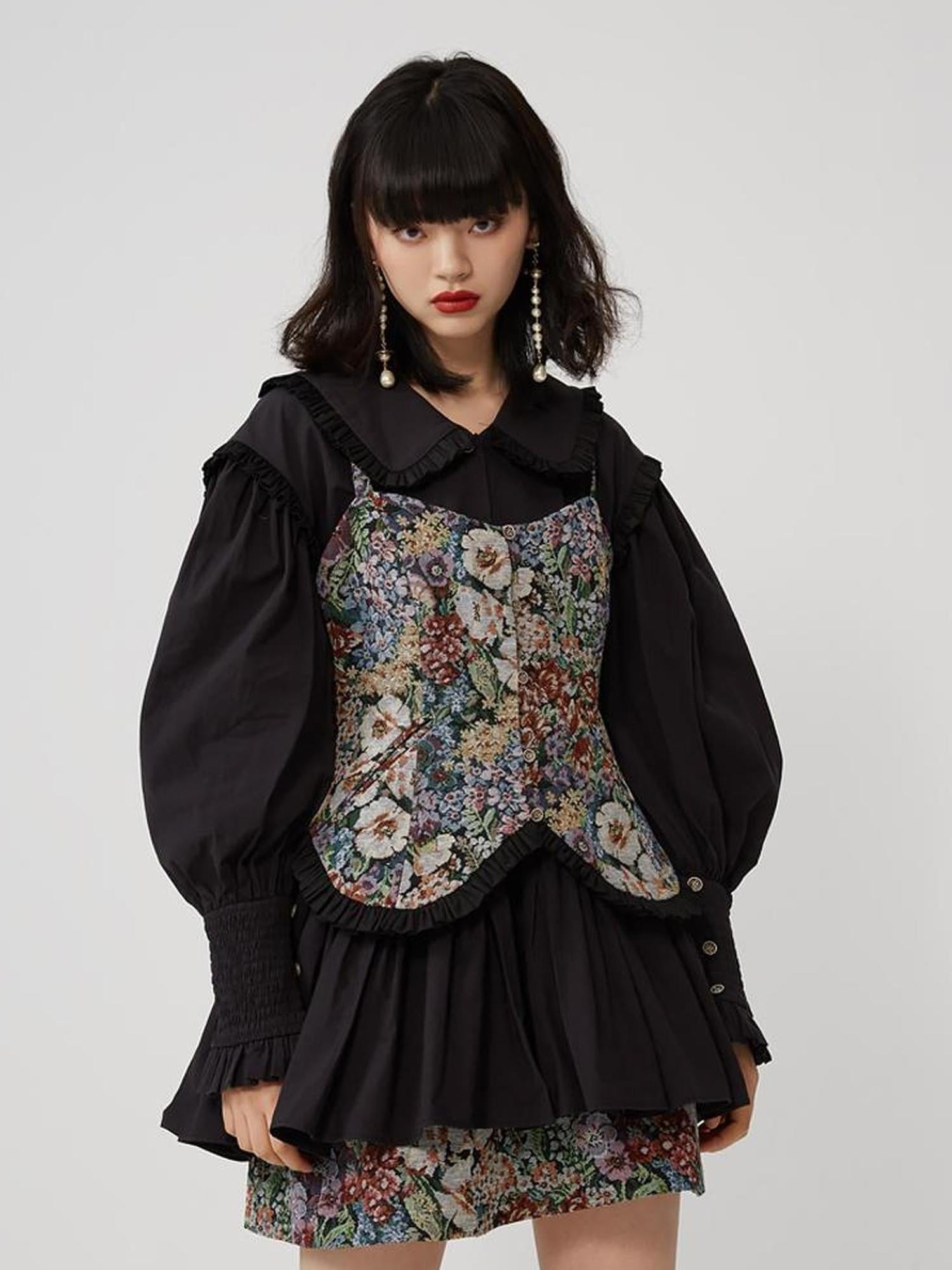 Sweet Mi Moonlit Revolution Lace Shirring Bustier Set