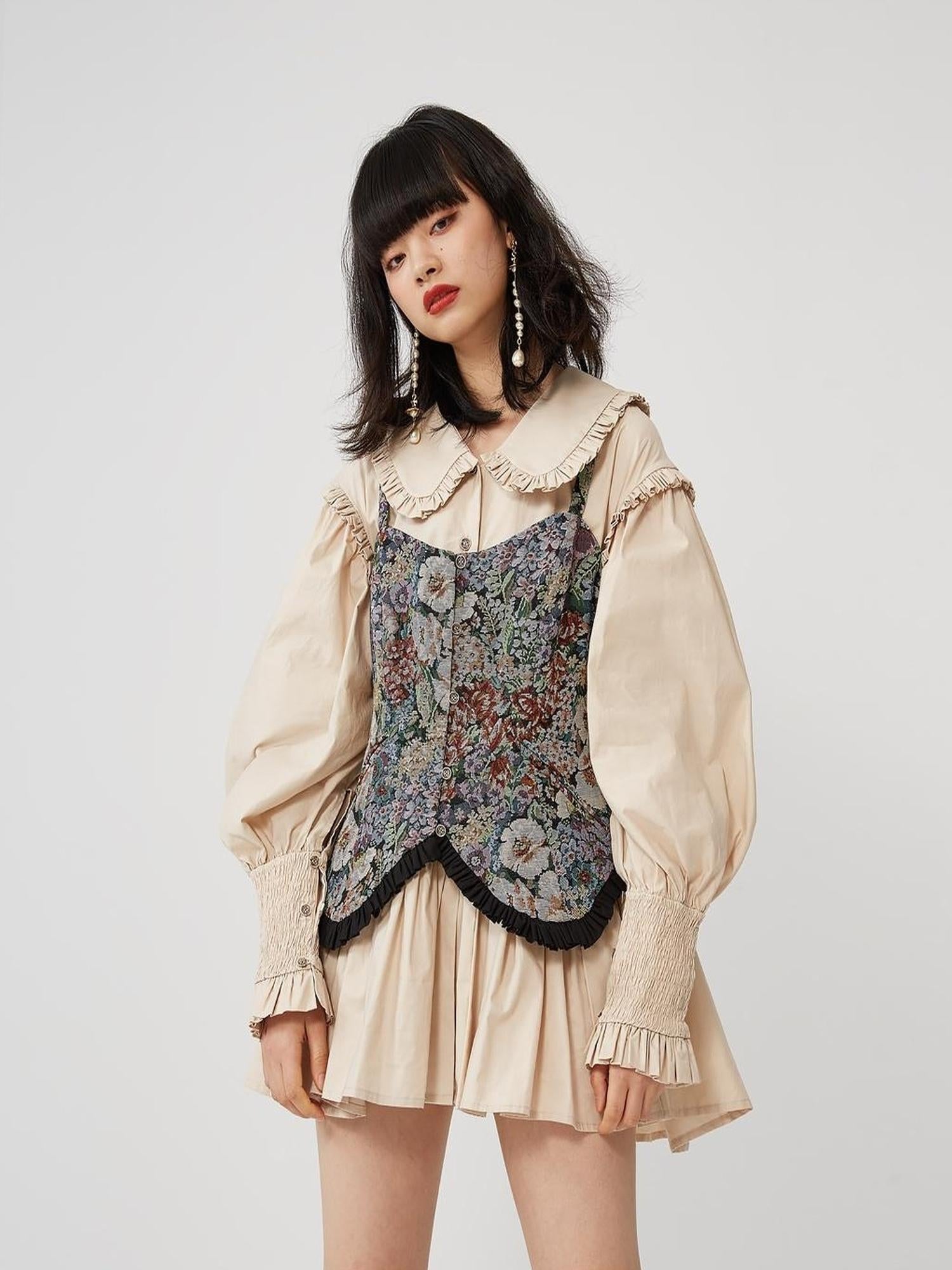 Sweet Mi Moonlit Revolution Lace Shirring Bustier Set