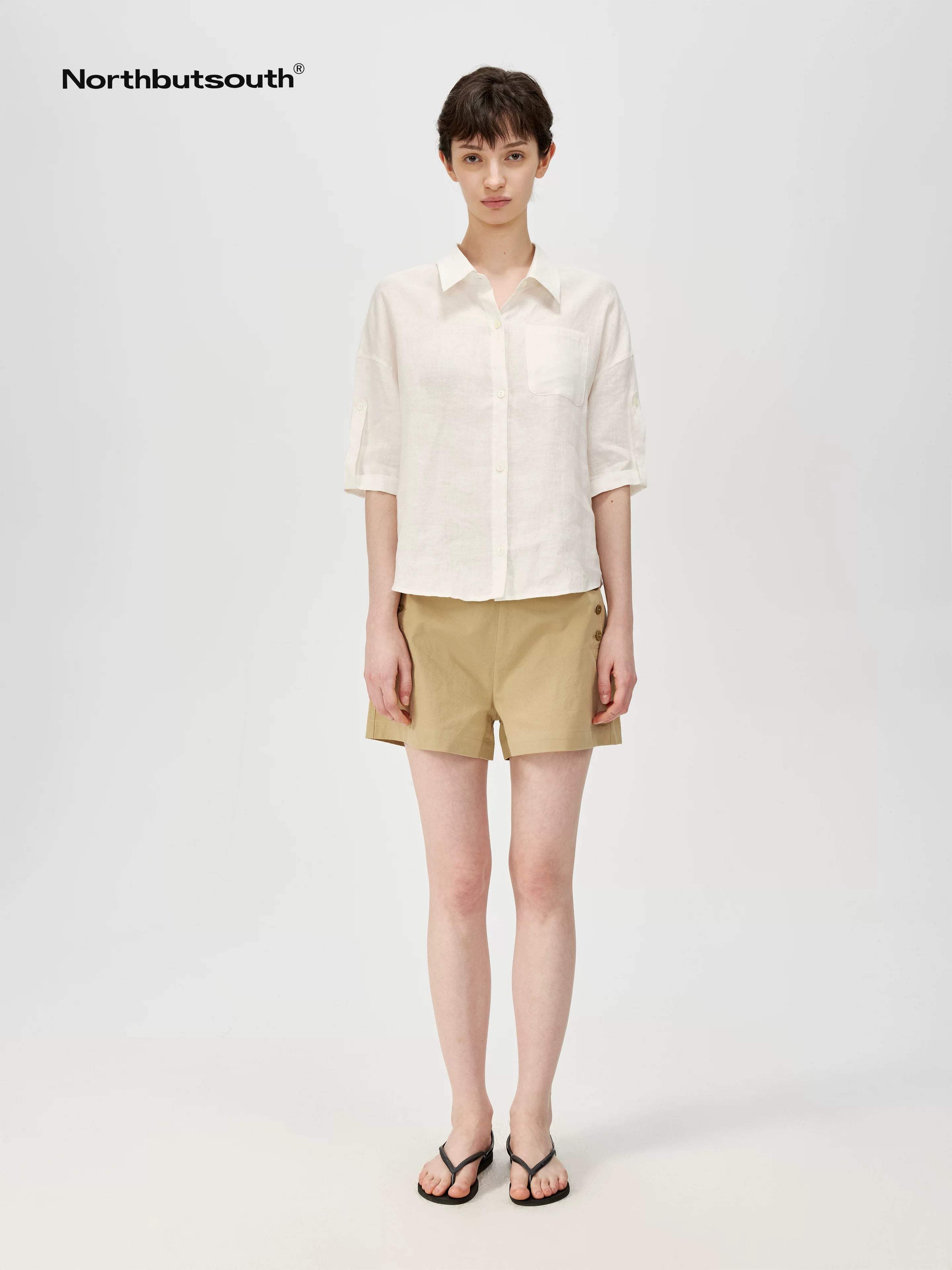 Multi Button Deck Shorts In Three Colors