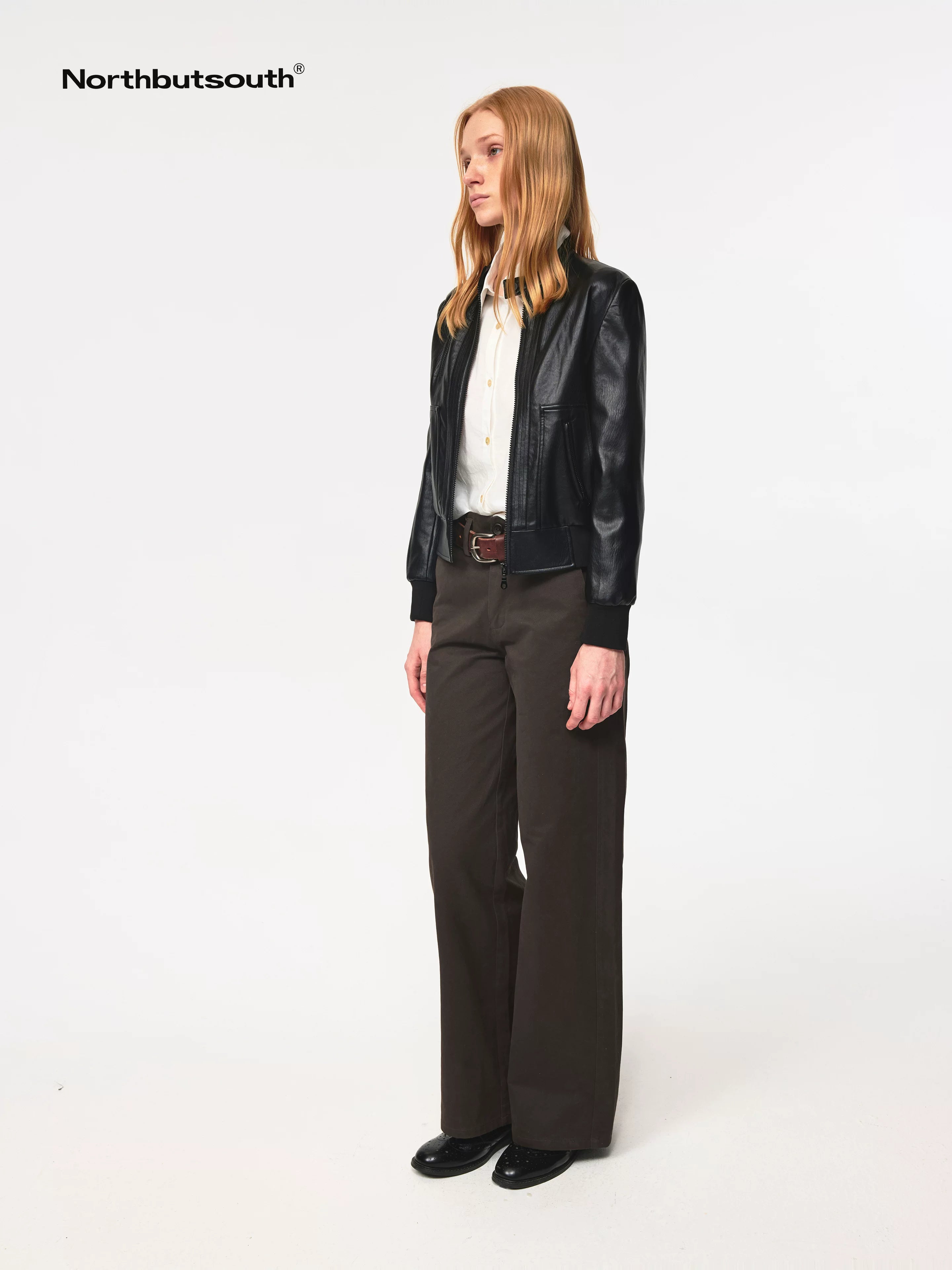 Multi Button Twill Relaxed Fit Straight Leg Pants