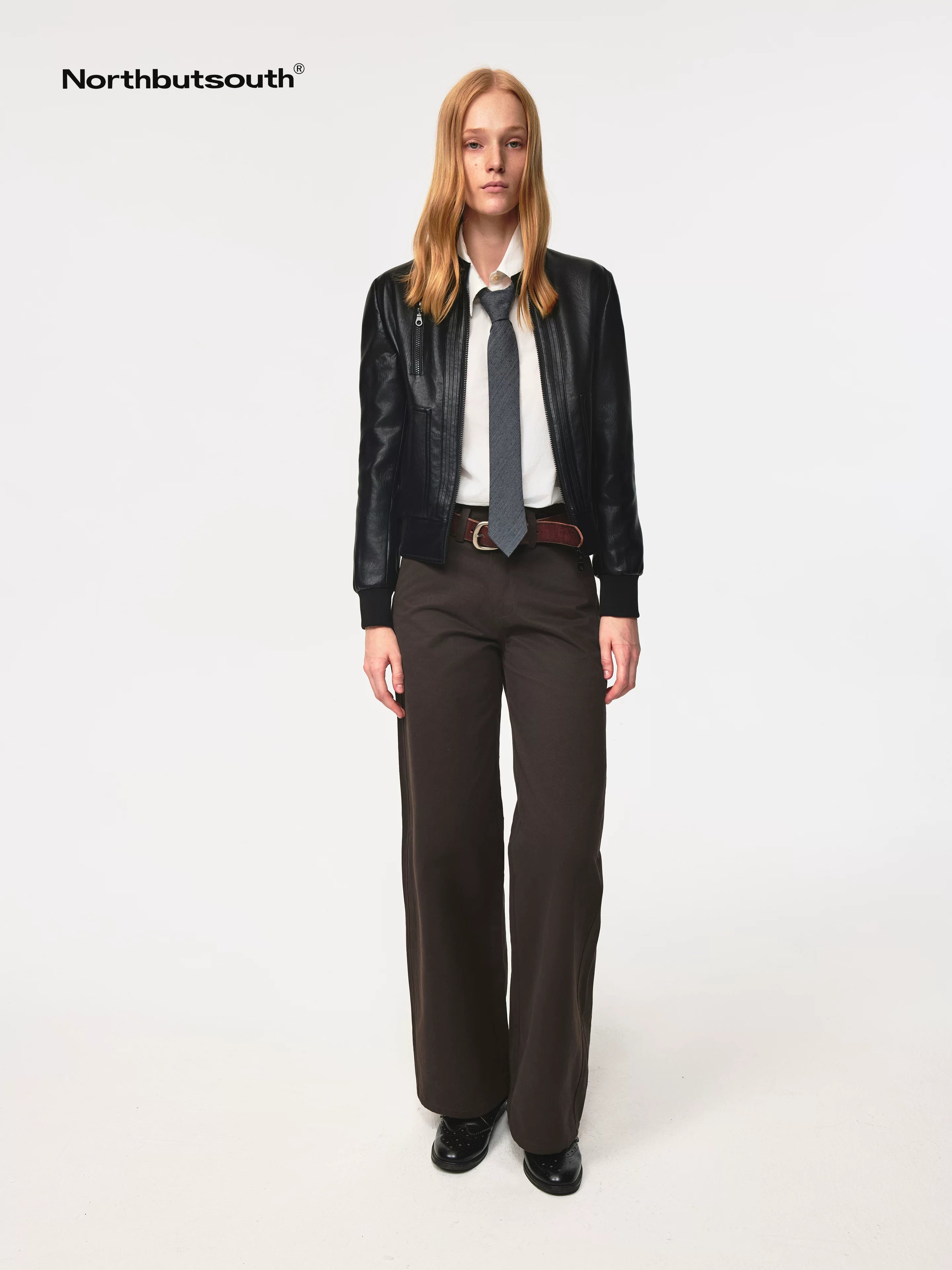 Multi Button Twill Relaxed Fit Straight Leg Pants