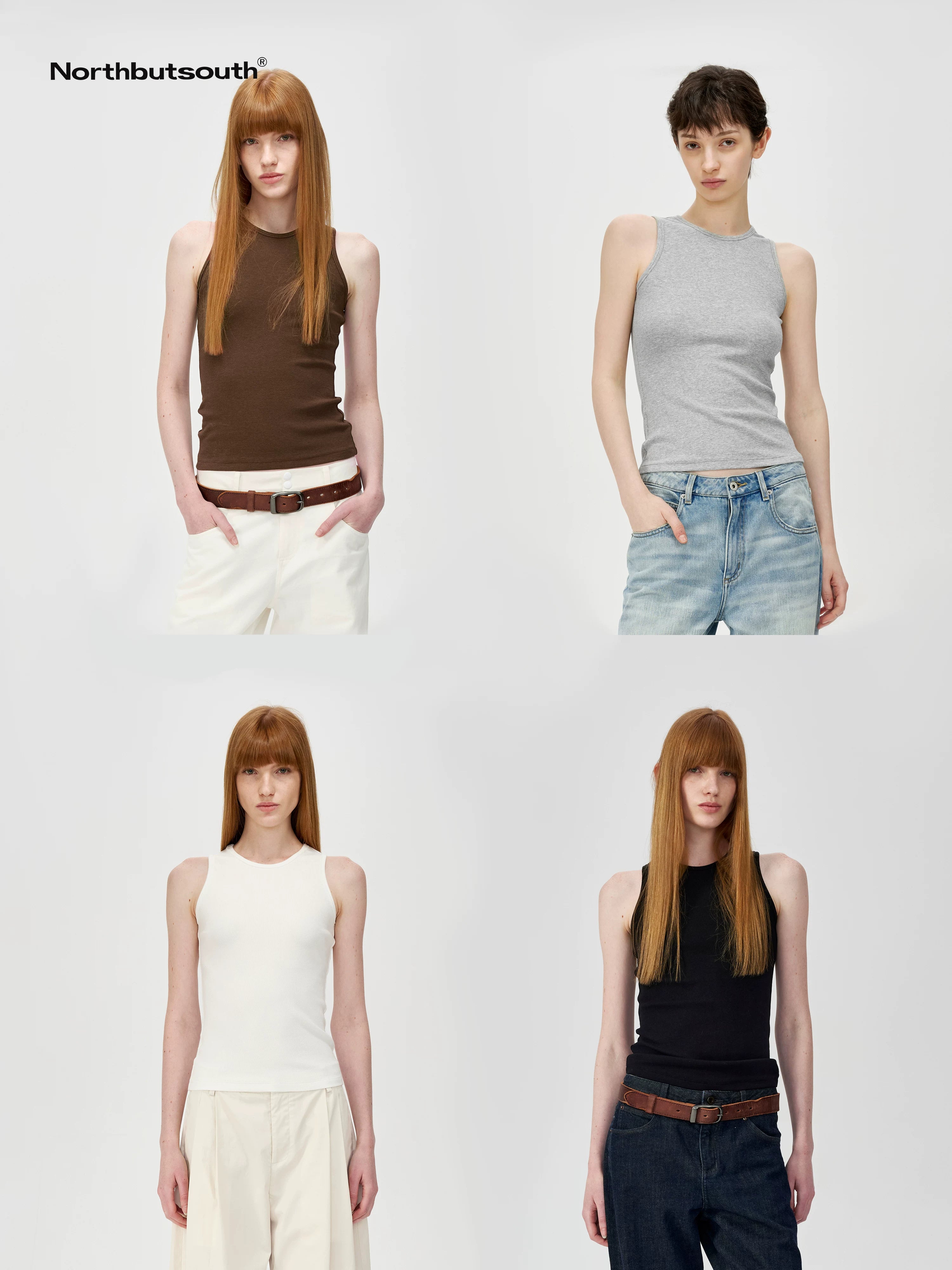 Multi Color Round Neck Slim Fit Camisole With Side Support