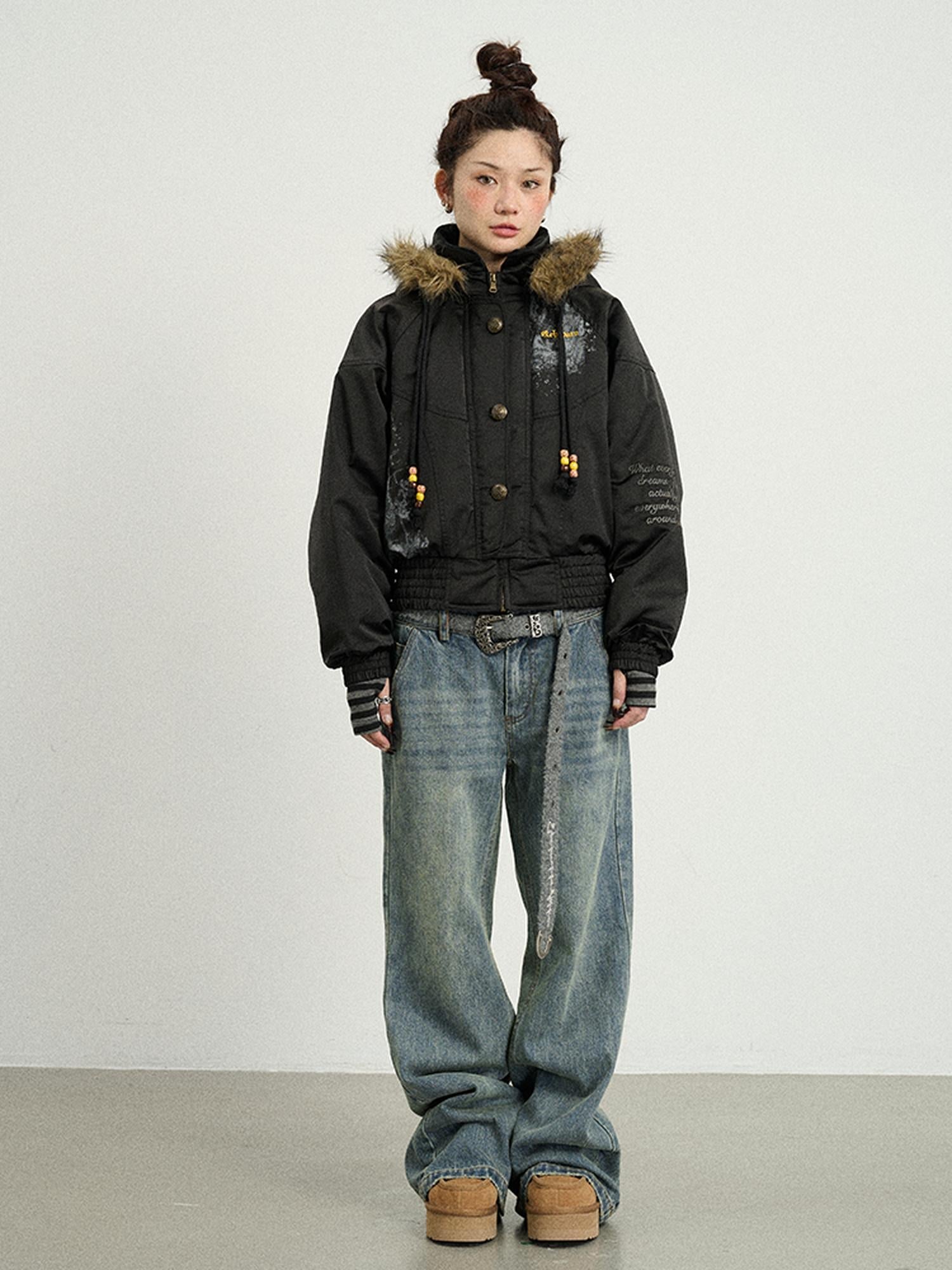 Achihara Winter Musta Puffer Coat