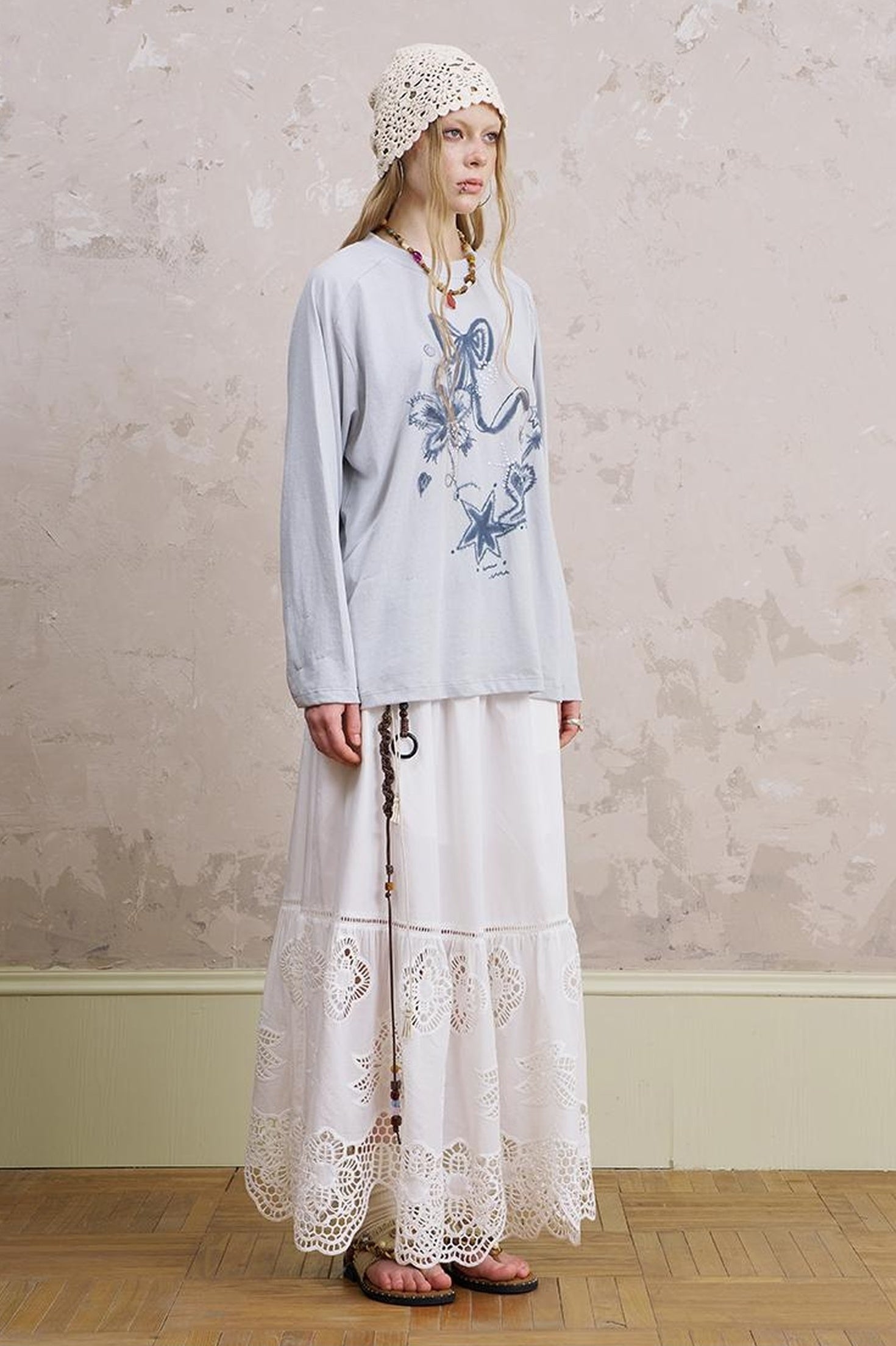DIDDI MODA Mystic Star Ribbon Embellished Tee