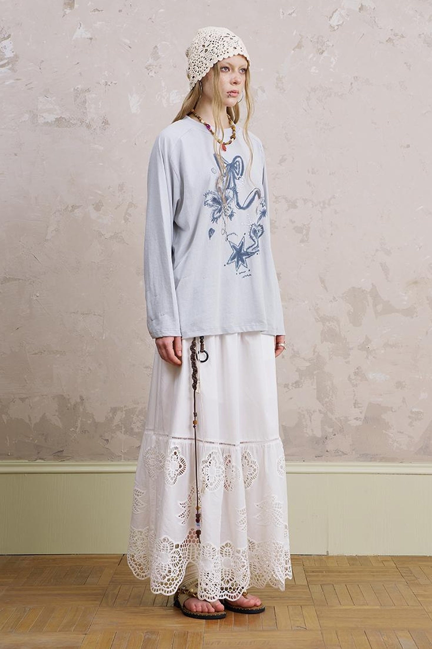 DIDDI MODA Mystic Star Ribbon Embellished Tee