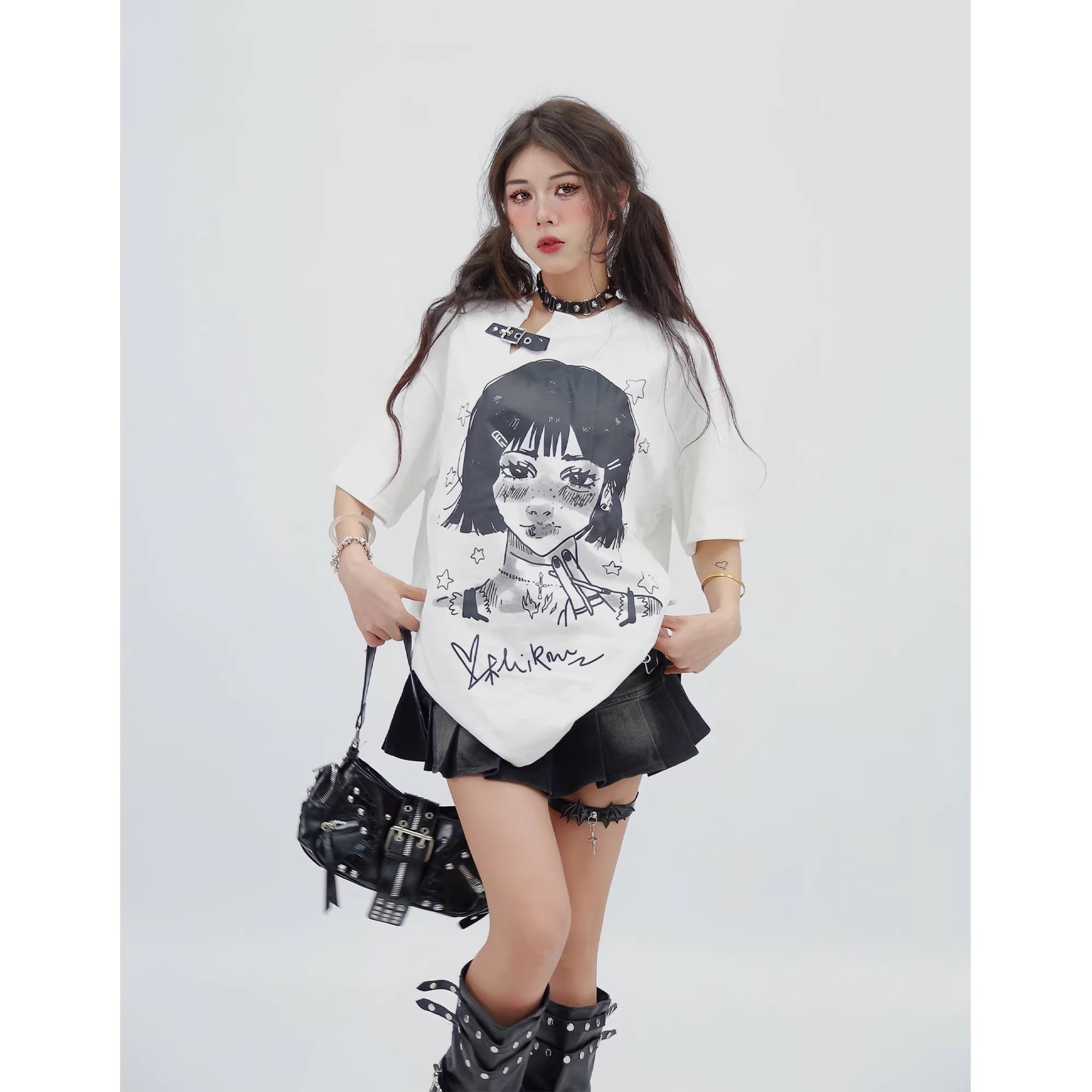 NANAICHILLI_100_Percent_Cotton_Loose_Fit_Street_Printed_White_Crewneck_Graphic_T-Shirt_MISSTT