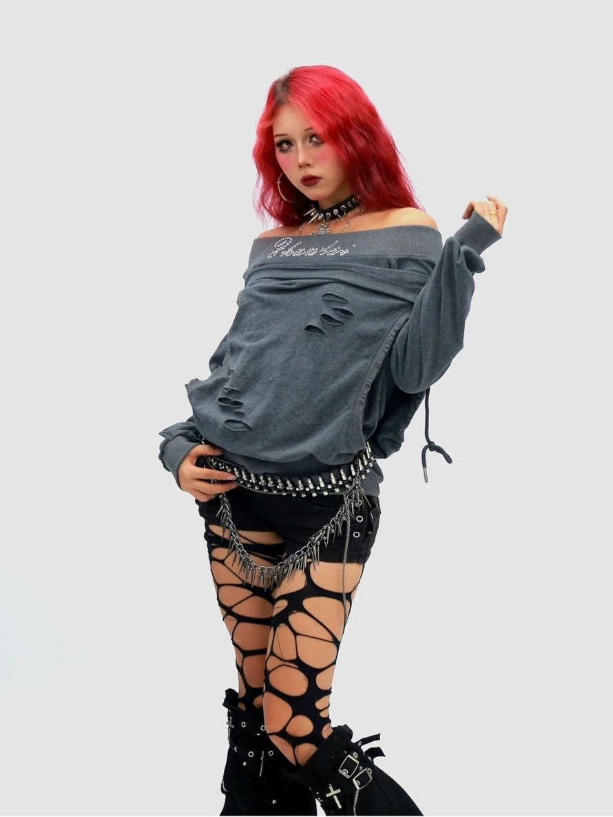 NANAICHILLI Cozy Oversized Pullover Street Style Hooded Long Sleeve Plain Gray Hoodies